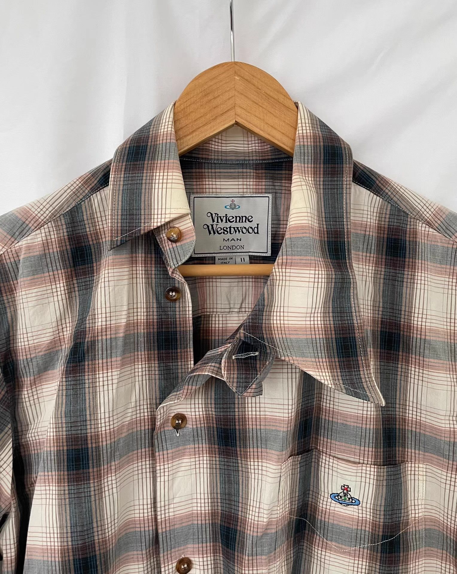 Vivienne Westwood Vivienne Westwood Man Men's Plaid Asymmetrical Shirt Ｑ21 Size US M / EU 48-50 / 2 - 7 Thumbnail