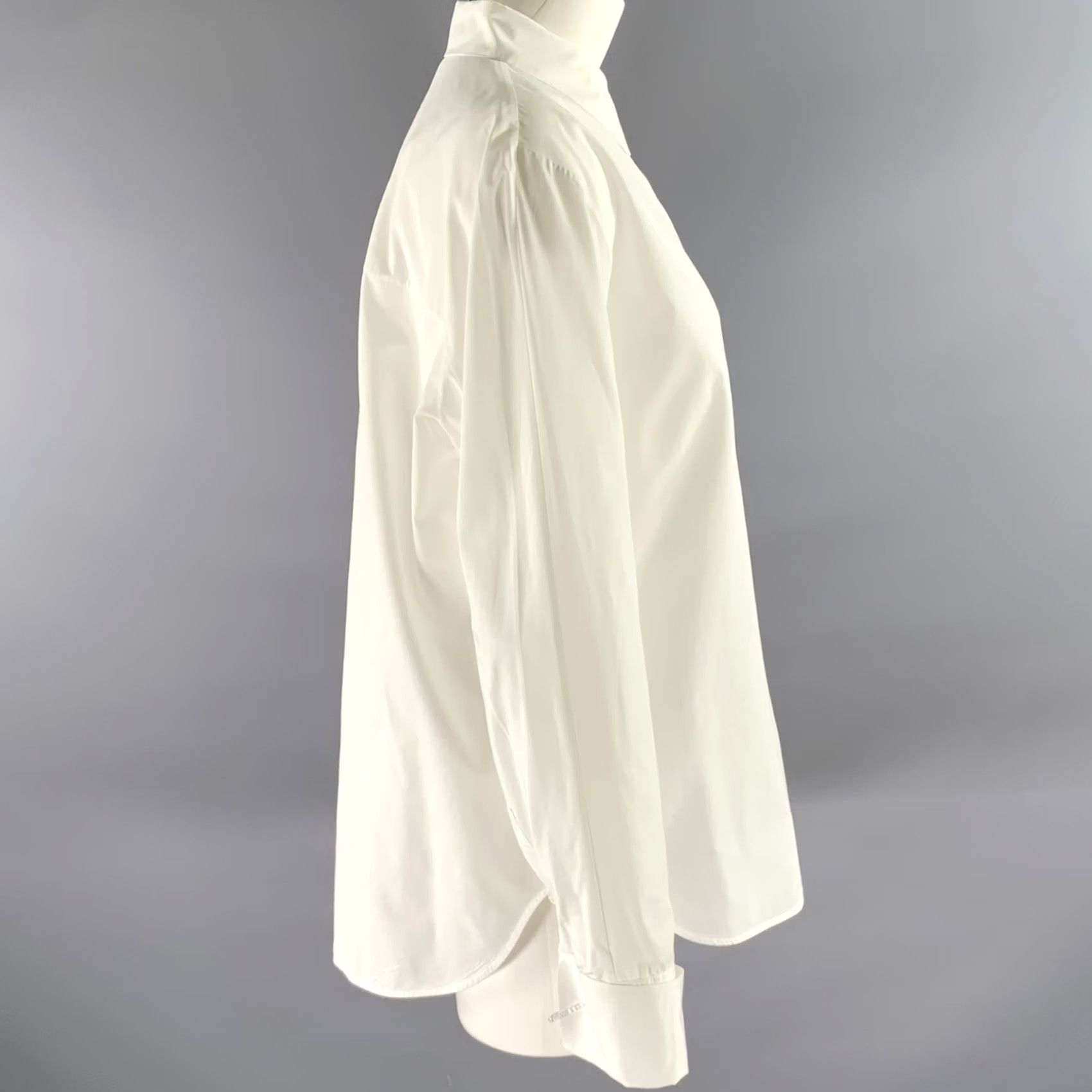 Loro Piana VINTAGE LORO PIANA Dress Shirt White Cotton French Cuff 12 Womens Size XL / US 12-14 / IT 48-50 - 3 Thumbnail