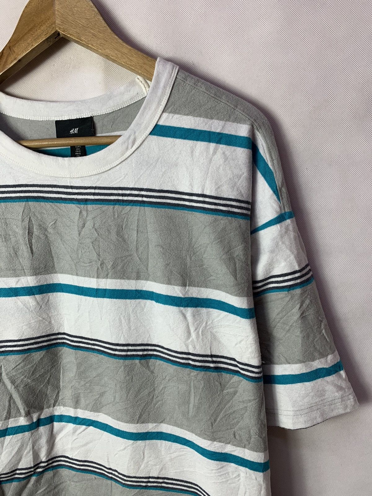 H&M 🔥H&M Oversized Fit Stripes Tee Size US L / EU 52-54 / 3 - 2 Thumbnail