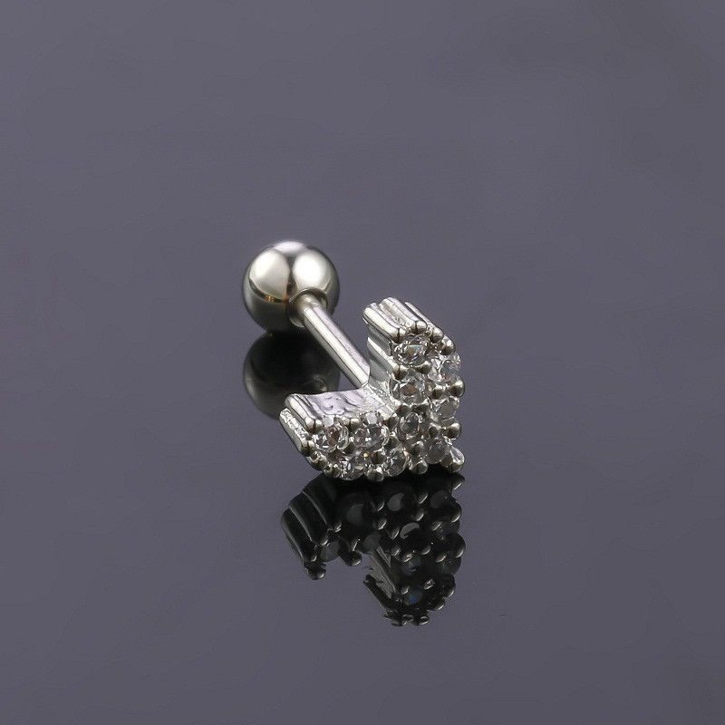 Jewelry Heart Punk Earrings One Pairs Chrome Jewelry Size ONE SIZE - 6 Thumbnail