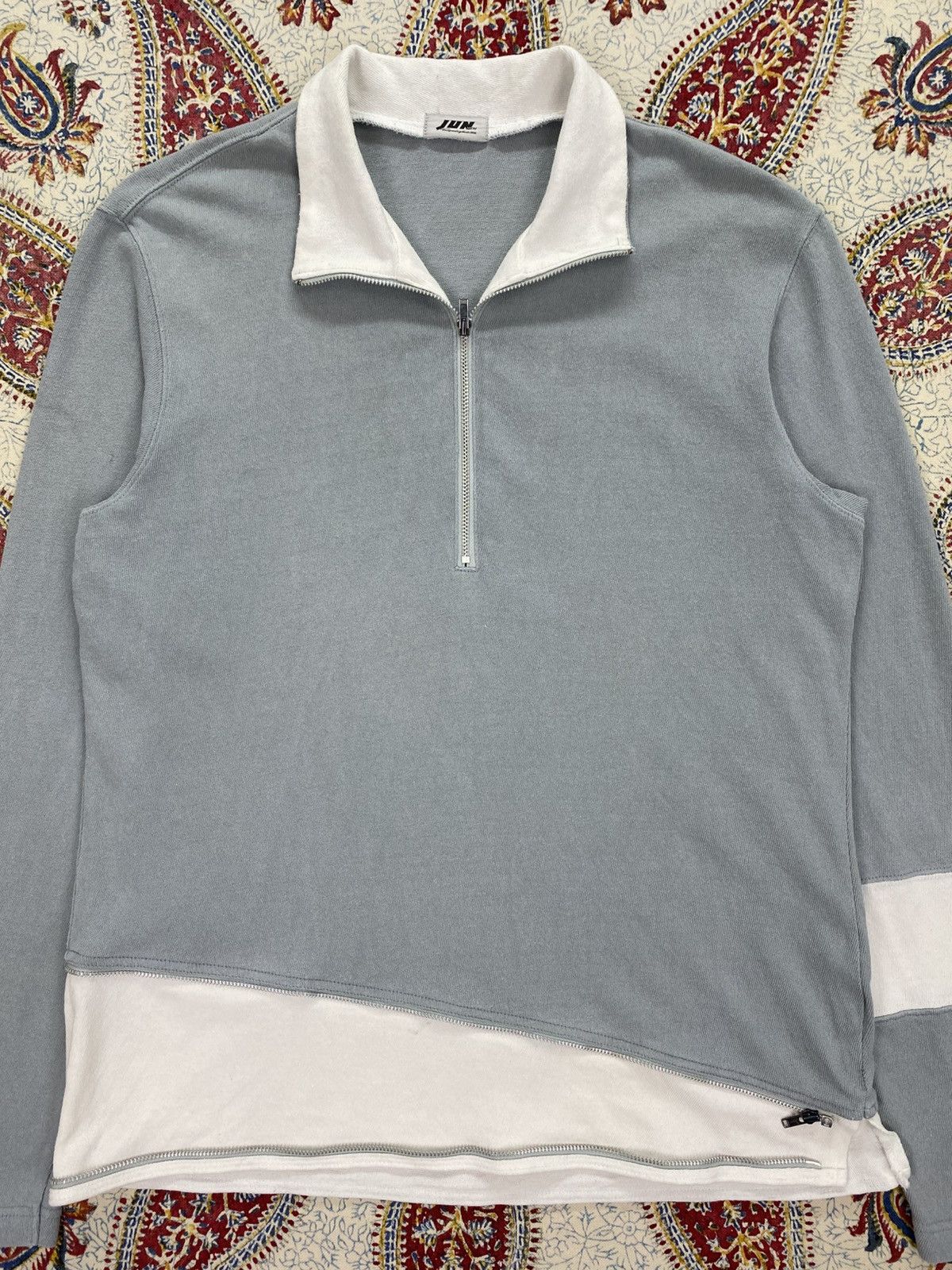 Japanese Brand Jun Men Half Zip Shirt Size US S / EU 44-46 / 1 - 4 Thumbnail