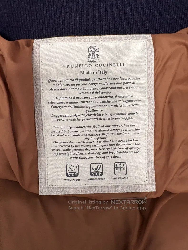 Brunello Cucinelli Brunello Cucinelli Men's Bomber + Collar Down Jacket Size US S / EU 44-46 / 1 - 6 Thumbnail