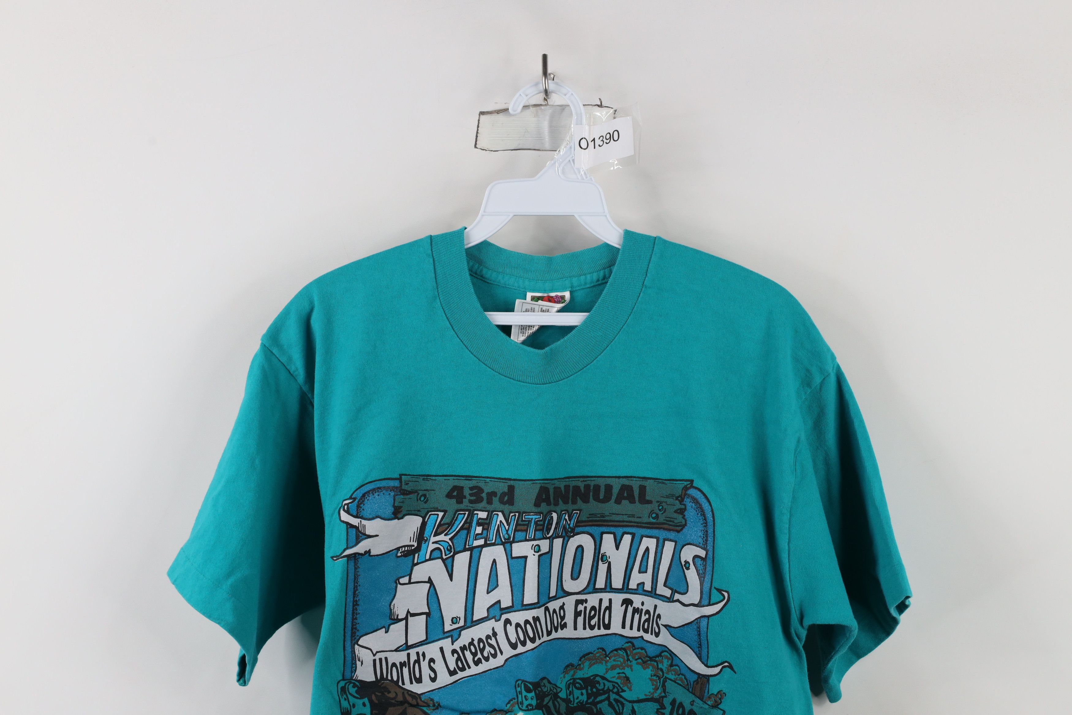 Vintage Vintage 90s Nationals Coon Dog Field Trials T-Shirt Teal USA Size US L / EU 52-54 / 3 - 2 Thumbnail