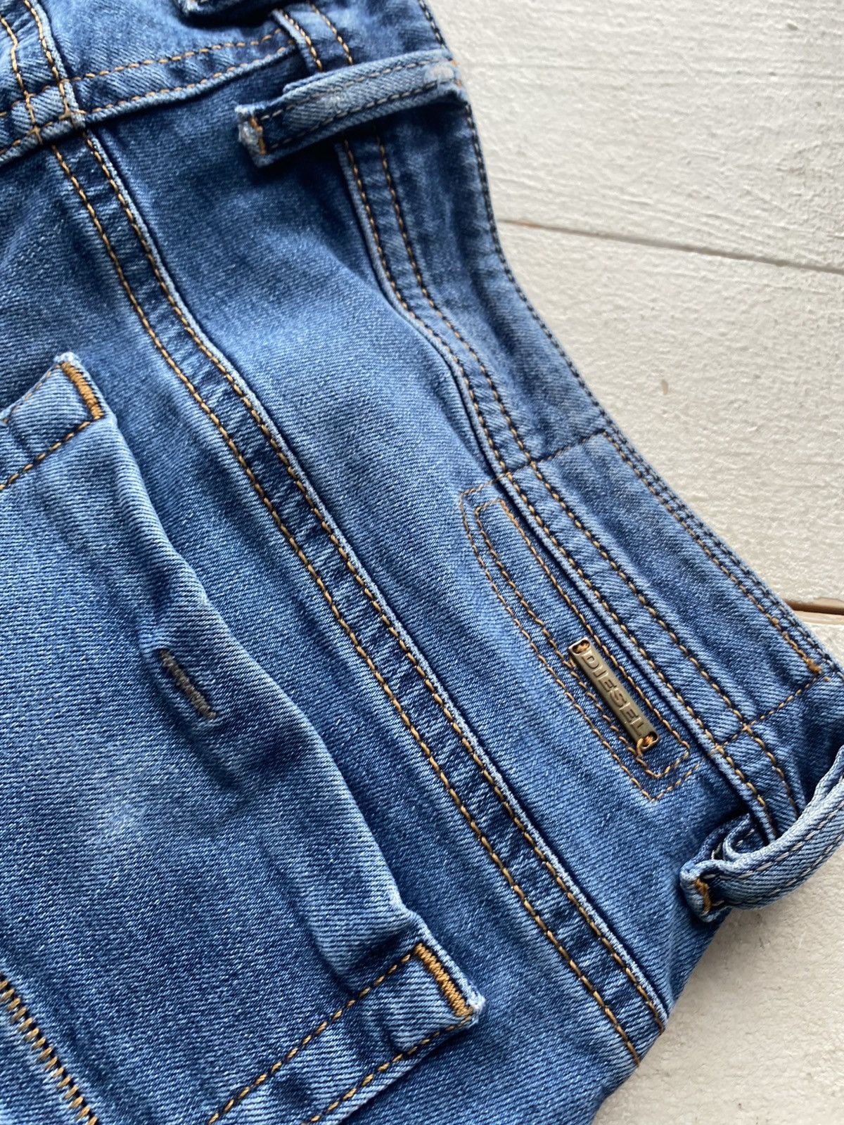 Diesel Luxury 00s Diesel Thommer Slim Skinny Jeans Distressed Blue Size US 33 - 14 Thumbnail