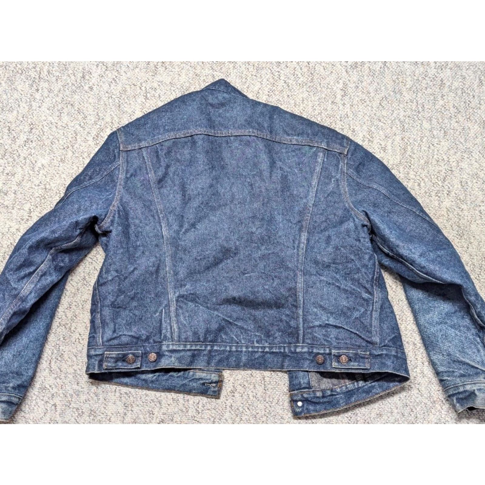 Levi's VINTAGE LEVIS jean jacket 48 indigo blue BLANKET LINED USA made troy DENIM stiff Size US 36 / EU 52 - 3 Thumbnail