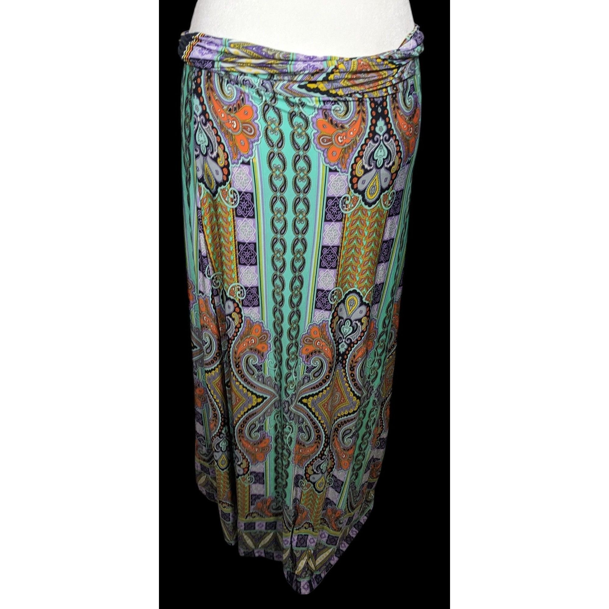 Other Gibiu Rainbow Bohemian Paisley Maxi Skirt Size 30" / US 8 / IT 44 - 2 Thumbnail