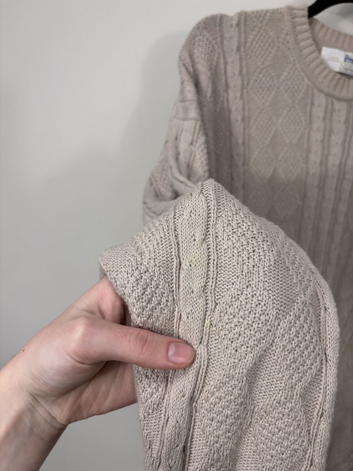 Pringle Of Scotland Vintage Pringle Of Scotland Beige Cable Knit Cotton Sweater Size US M / EU 48-50 / 2 - 9 Thumbnail