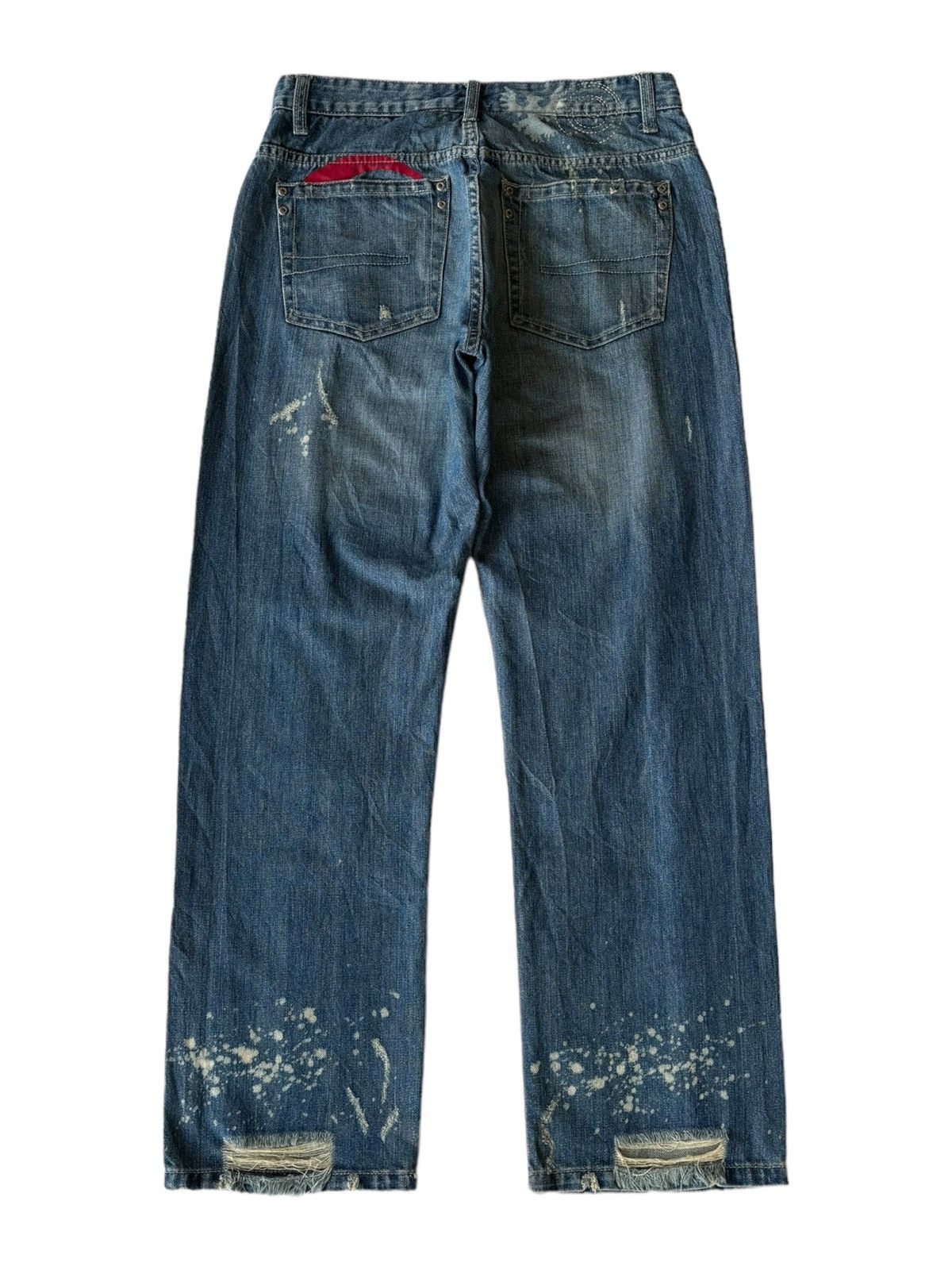 JNCO VINTAGE CAFFEINE DENIM WIDE BAGGY JEANS DISTRESS Size US 30 / EU 46 - 2 Thumbnail