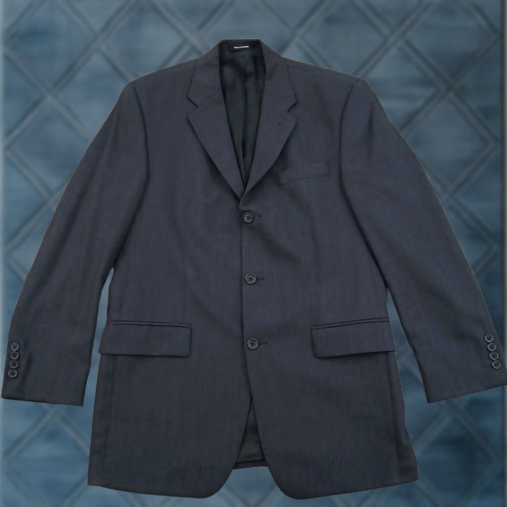 Calvin Klein Calvin Klein Blazer Mens 38 Gray Wool Solid 3-Button Notch Lapel Ventless Single-Breasted 2 Piece Regular Mens Size 38R - 1 Thumbnail