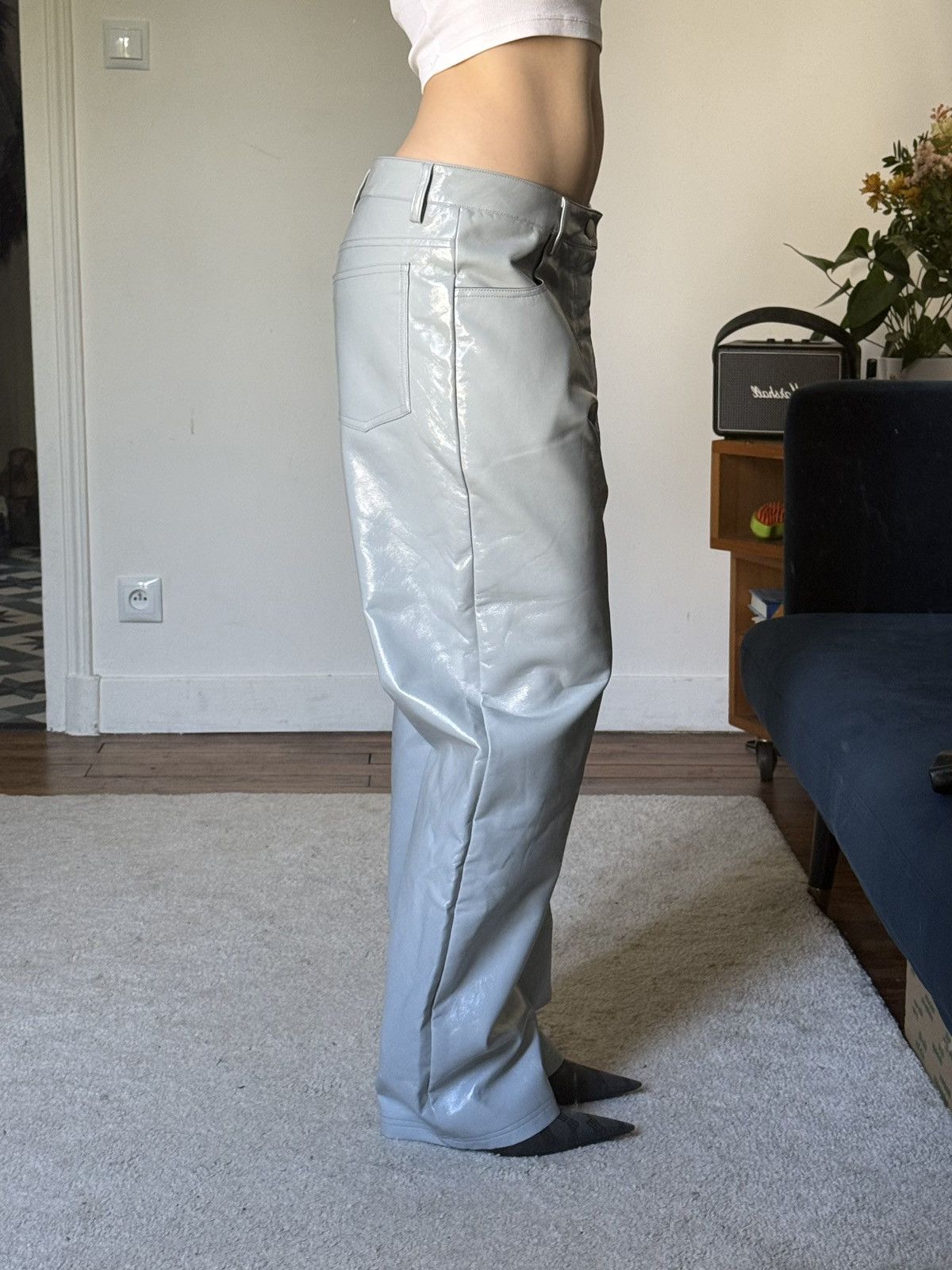 Entire Studios Entire studios light blue wet pants trousers faux leather Size 28" / US 6 / IT 42 - 3 Thumbnail