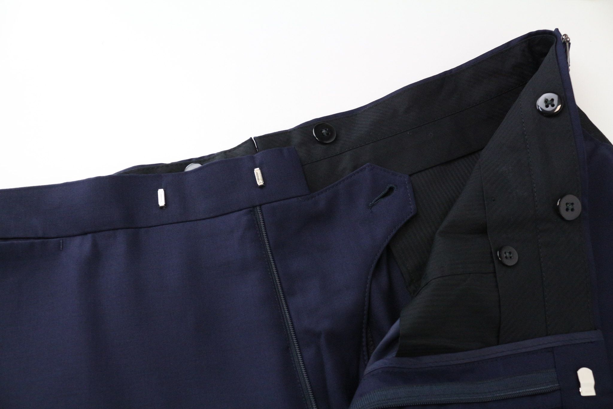 Suitsupply BRESCIA TUX UK46R Navy Wool Pleated Trousers 75191 Size 46R - 3 Thumbnail