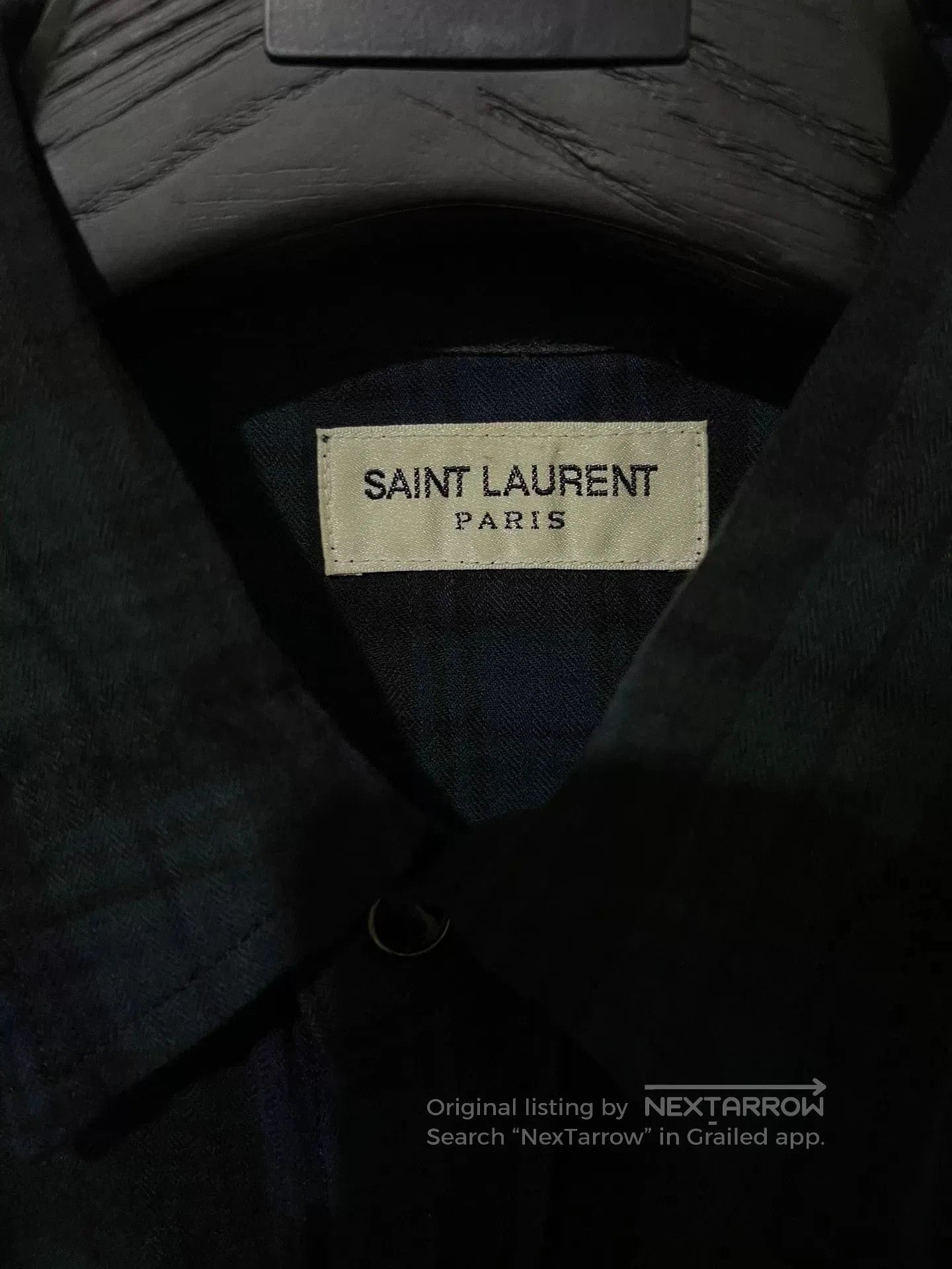 Saint Laurent Paris Saint Laurent Paris Blue Gradient Plaid Shirt. Size US S / EU 44-46 / 1 - 2 Thumbnail
