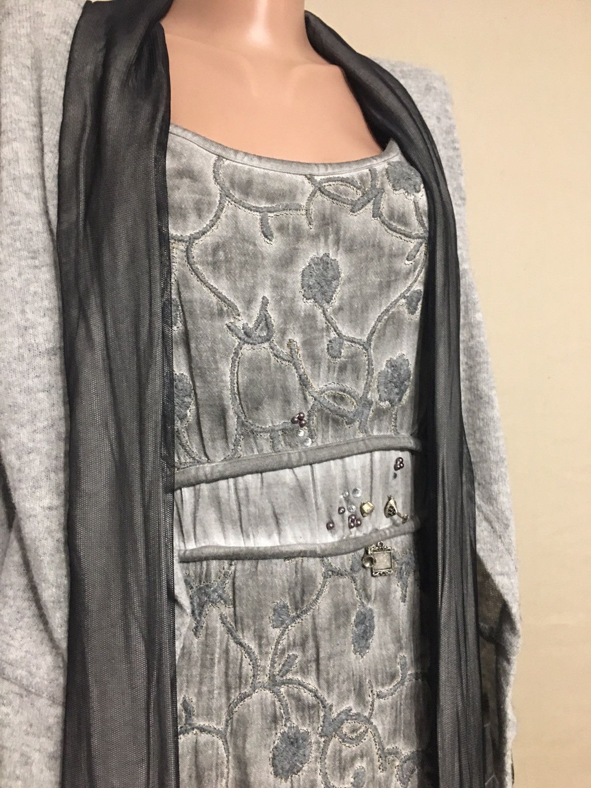 Elisa Cavaletti Elisa Cavaletti Deisgner Grey Long Tunic Blouse Size L Size L / US 10 / IT 46 - 2 Thumbnail