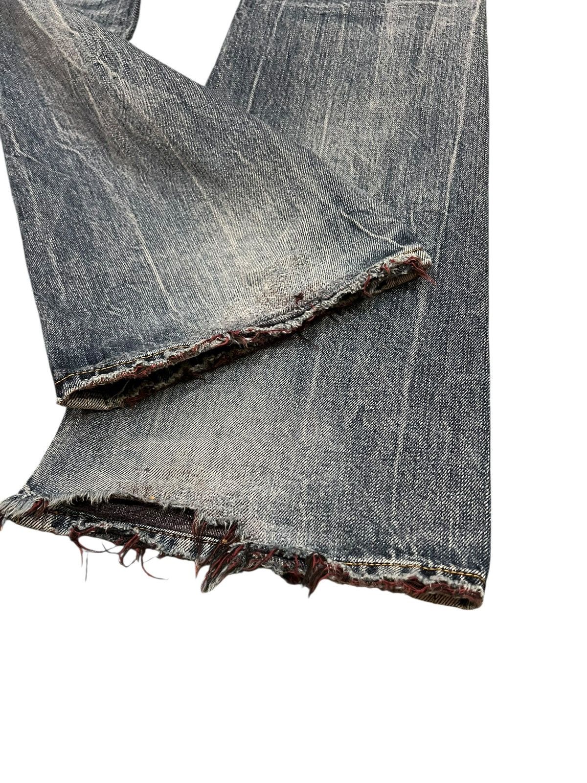 Japanese Brand Vintage Semantic Design Ditressed Flare Mudwash Jean Size US 31 - 17 Thumbnail