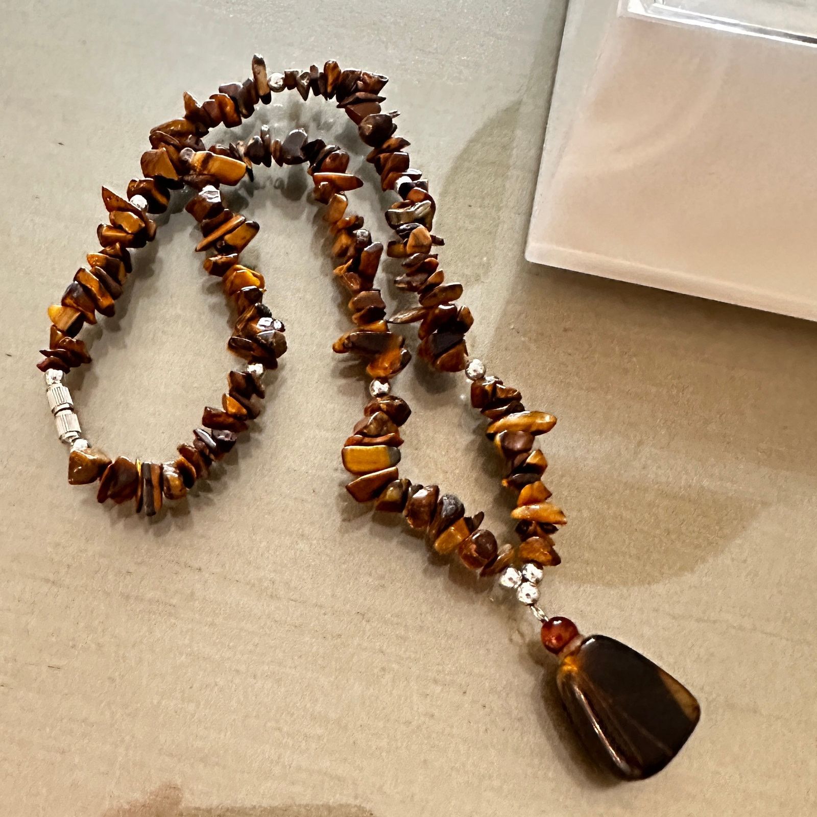 The Unbranded Brand Vintage Tiger’s Eye Necklace – Gemstone Chips Size ONE SIZE - 1 Thumbnail
