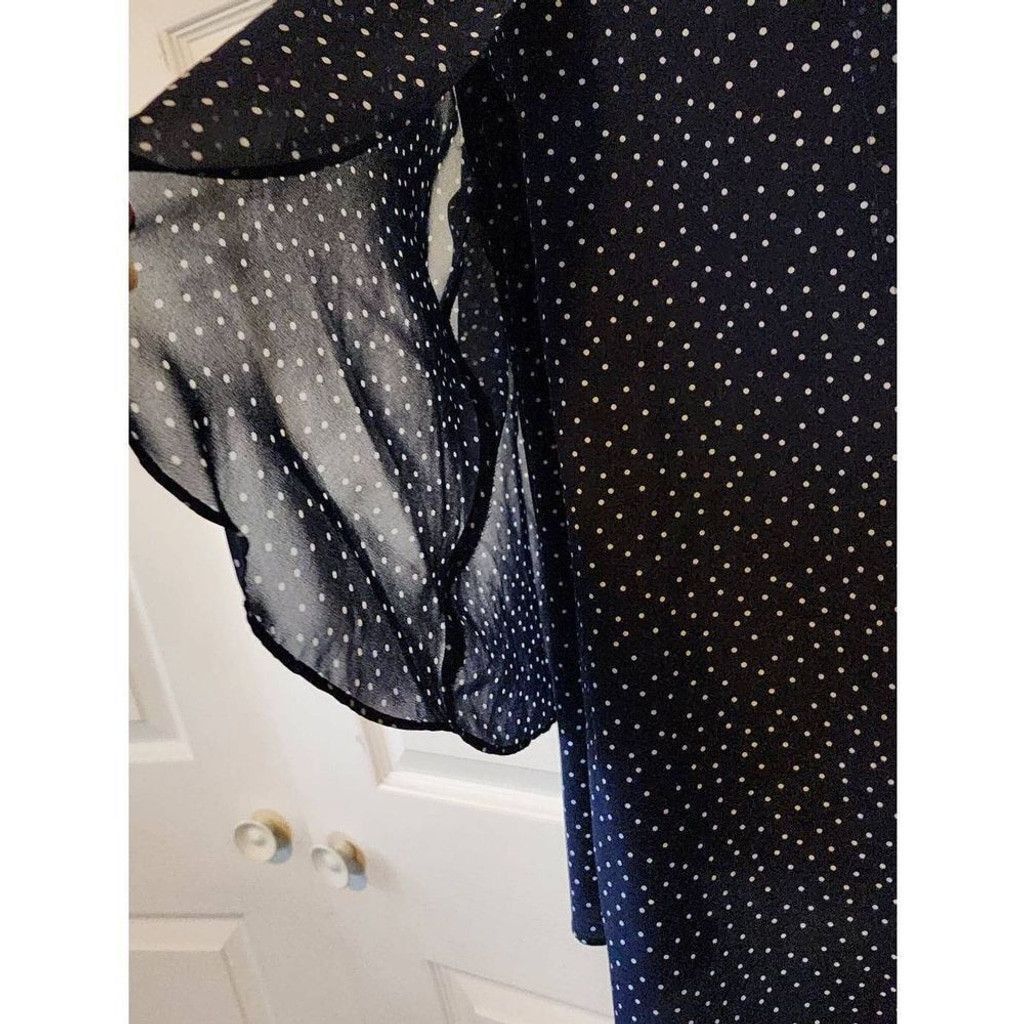 Other Motherhood Navy Polka-dots Blouse Size L / US 10 / IT 46 - 3 Thumbnail