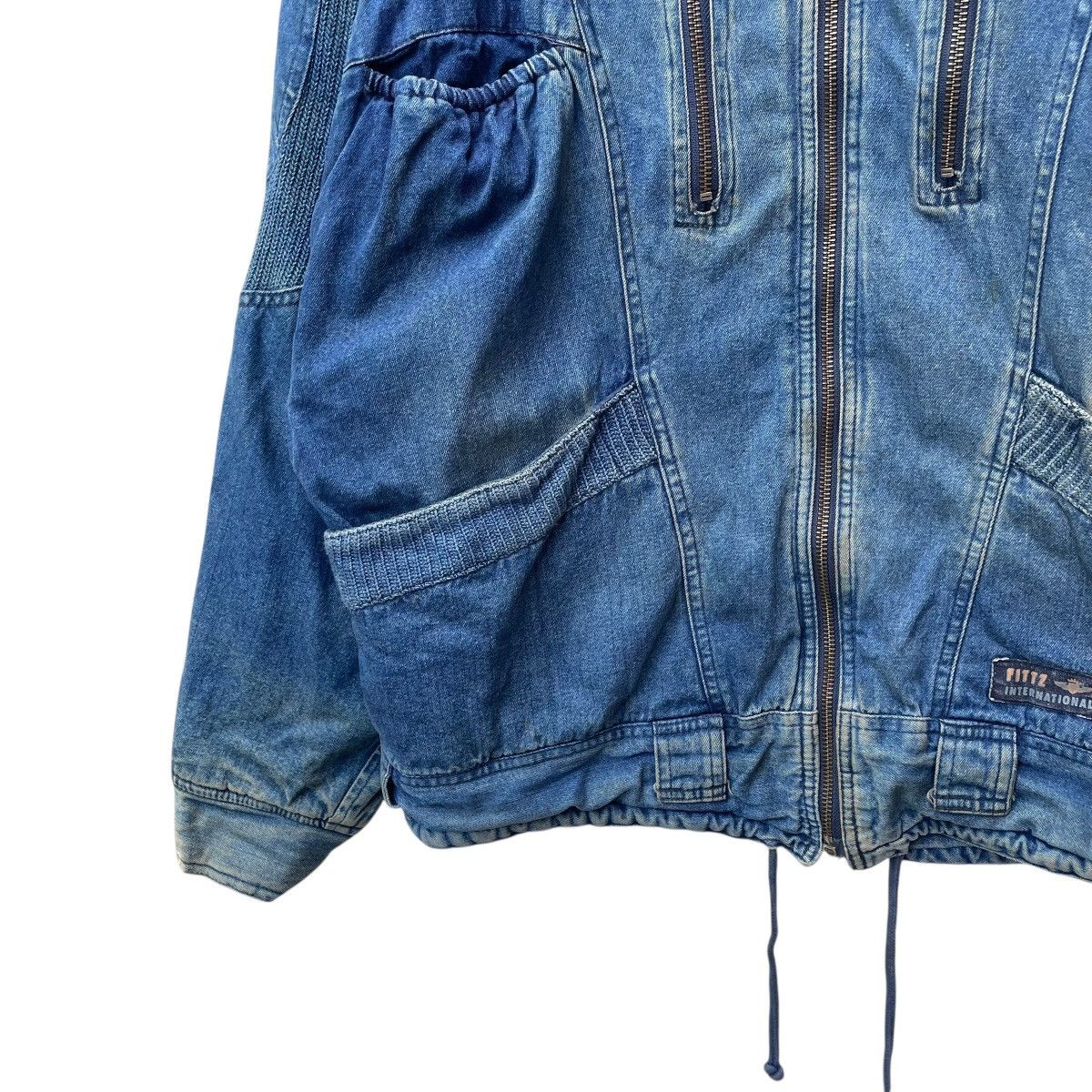Indigo × J.FitzPatrick × Japanese Brand 💥Vintage Fittz Indigo Denim Bomber Jacket Size US M / EU 48-50 / 2 - 4 Thumbnail