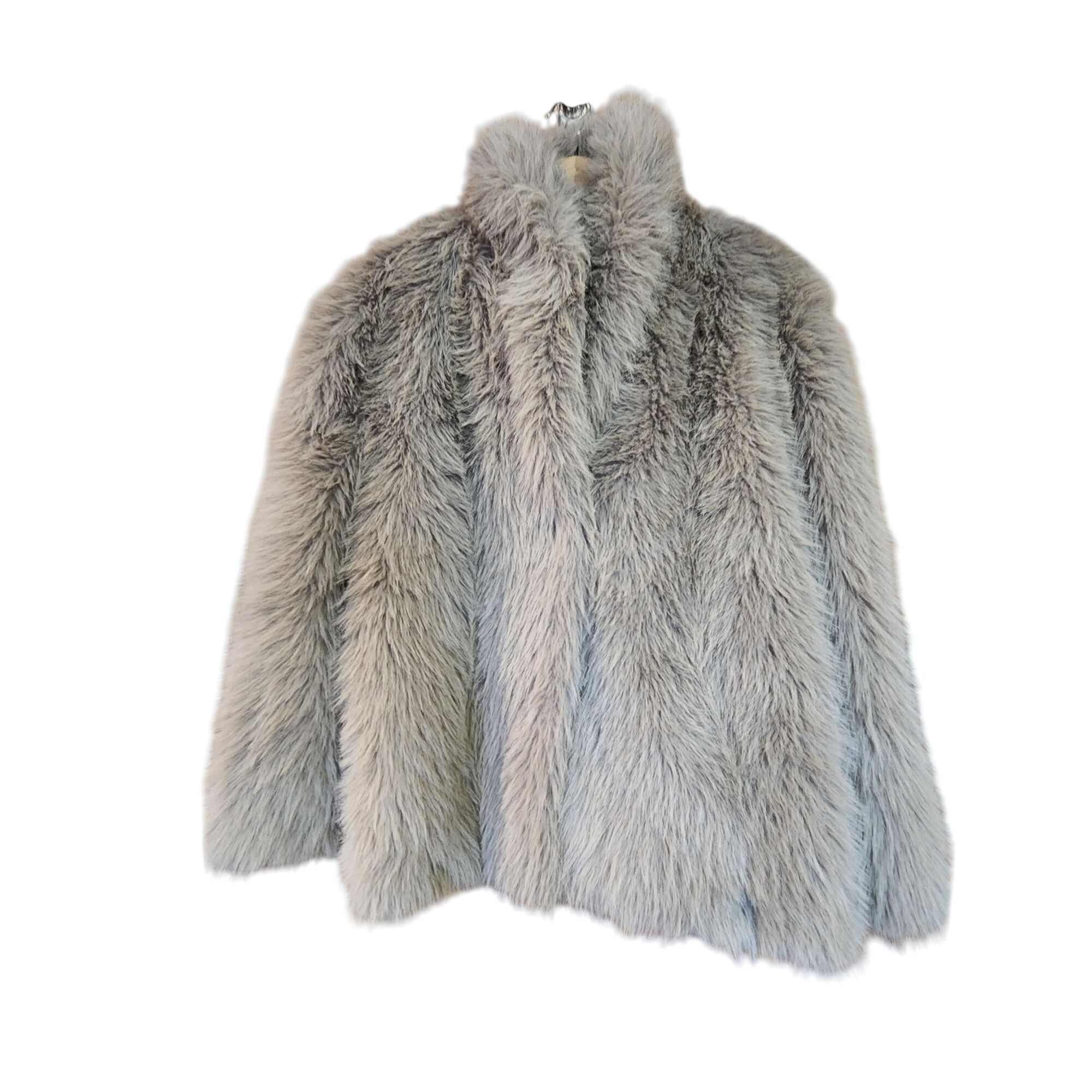 7 For All Mankind 7 For All Mankind Gray Faux Fur Chubby Jacket Womens Size S Size S / US 4 / IT 40 - 1 Thumbnail