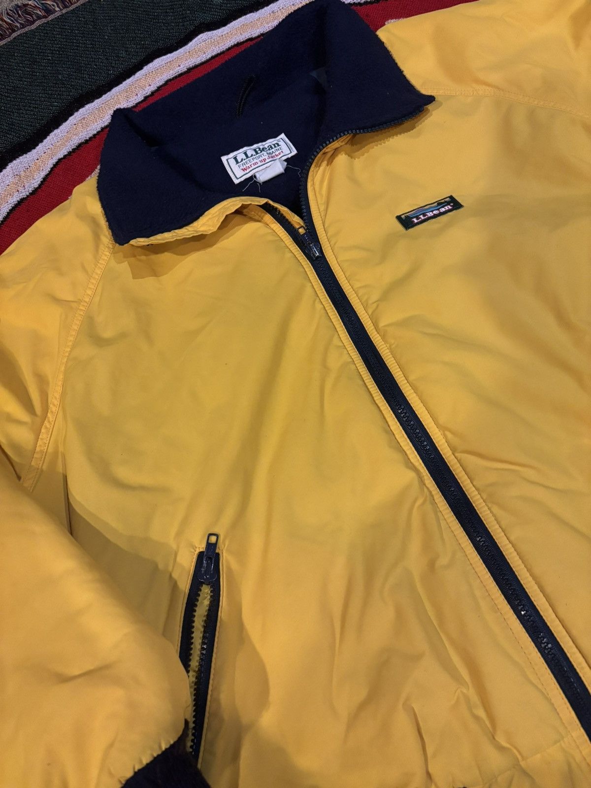 L.L. Bean Vintage 1980s Yellow LLBean Fleece Inlined Zip Up Jacket Size US XL / EU 56 / 4 - 2 Thumbnail