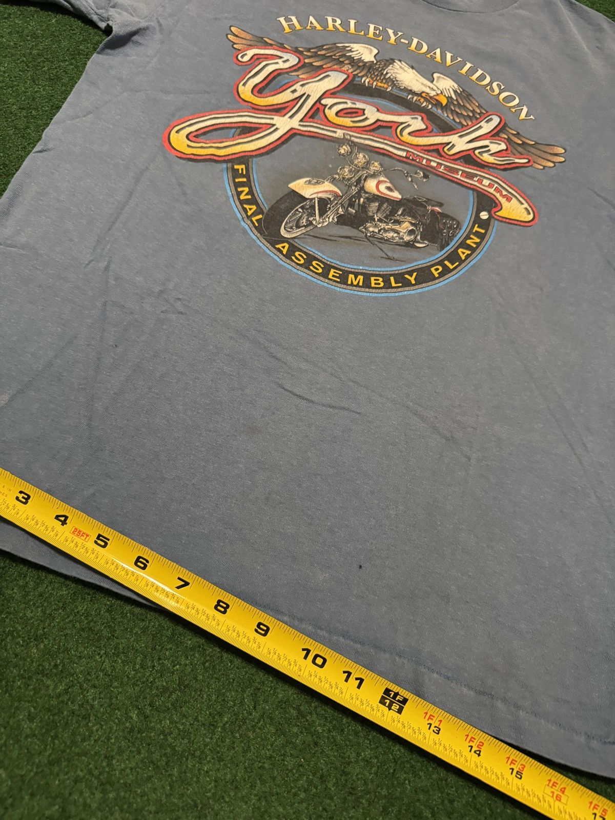 Harley Davidson × Vintage Vtg 90s Harley Davison York Factory Museum Biker T Shirt Size US M / EU 48-50 / 2 - 8 Thumbnail