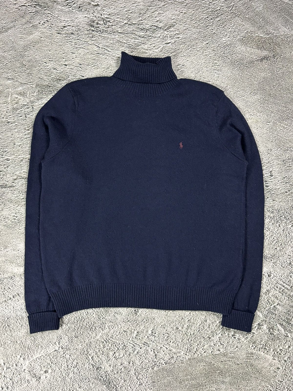 Polo Ralph Lauren vintage sweater turtleneck lambswool navy