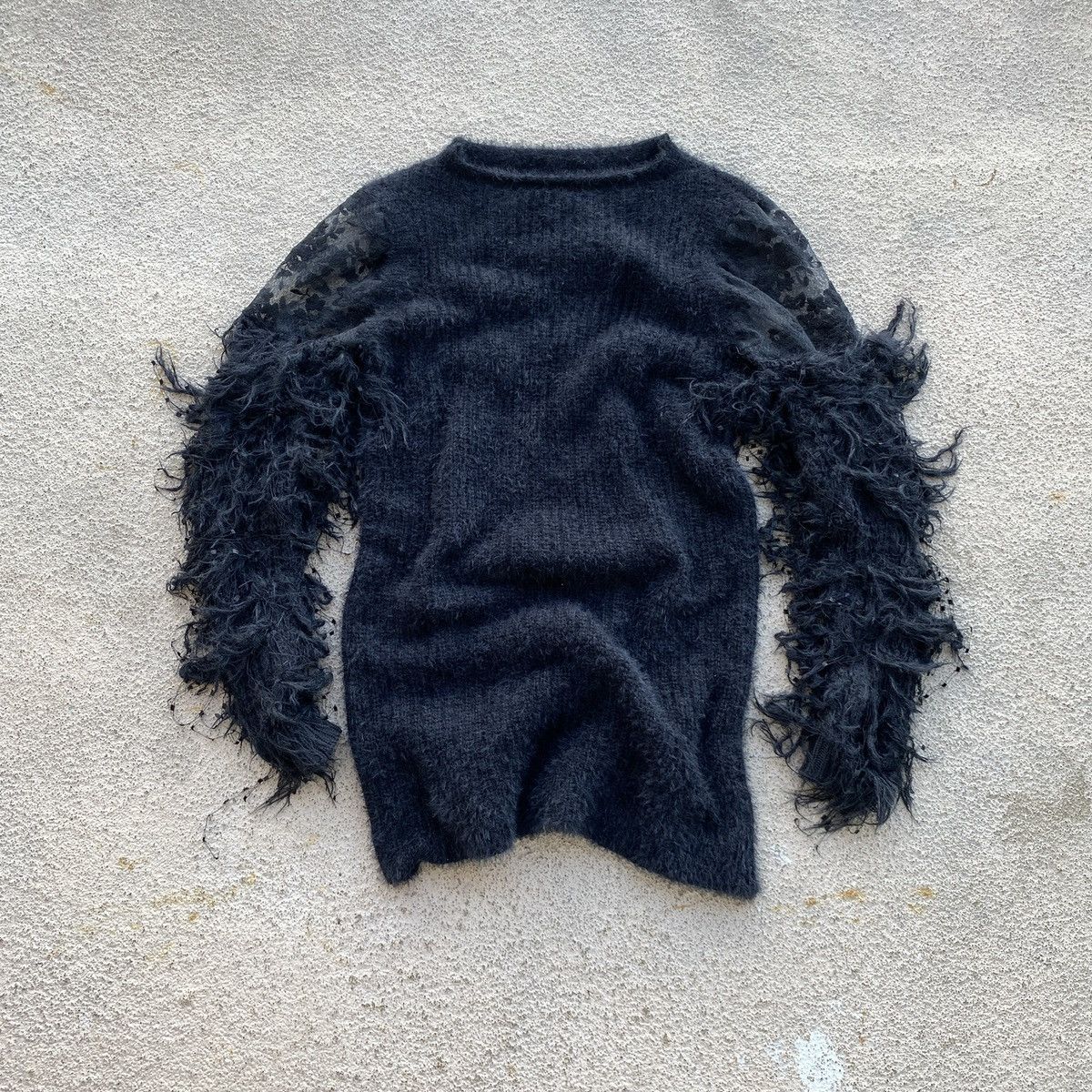 Black LGB If Six Was Nine Vibe Mohair Faux Fur Knit Sweater