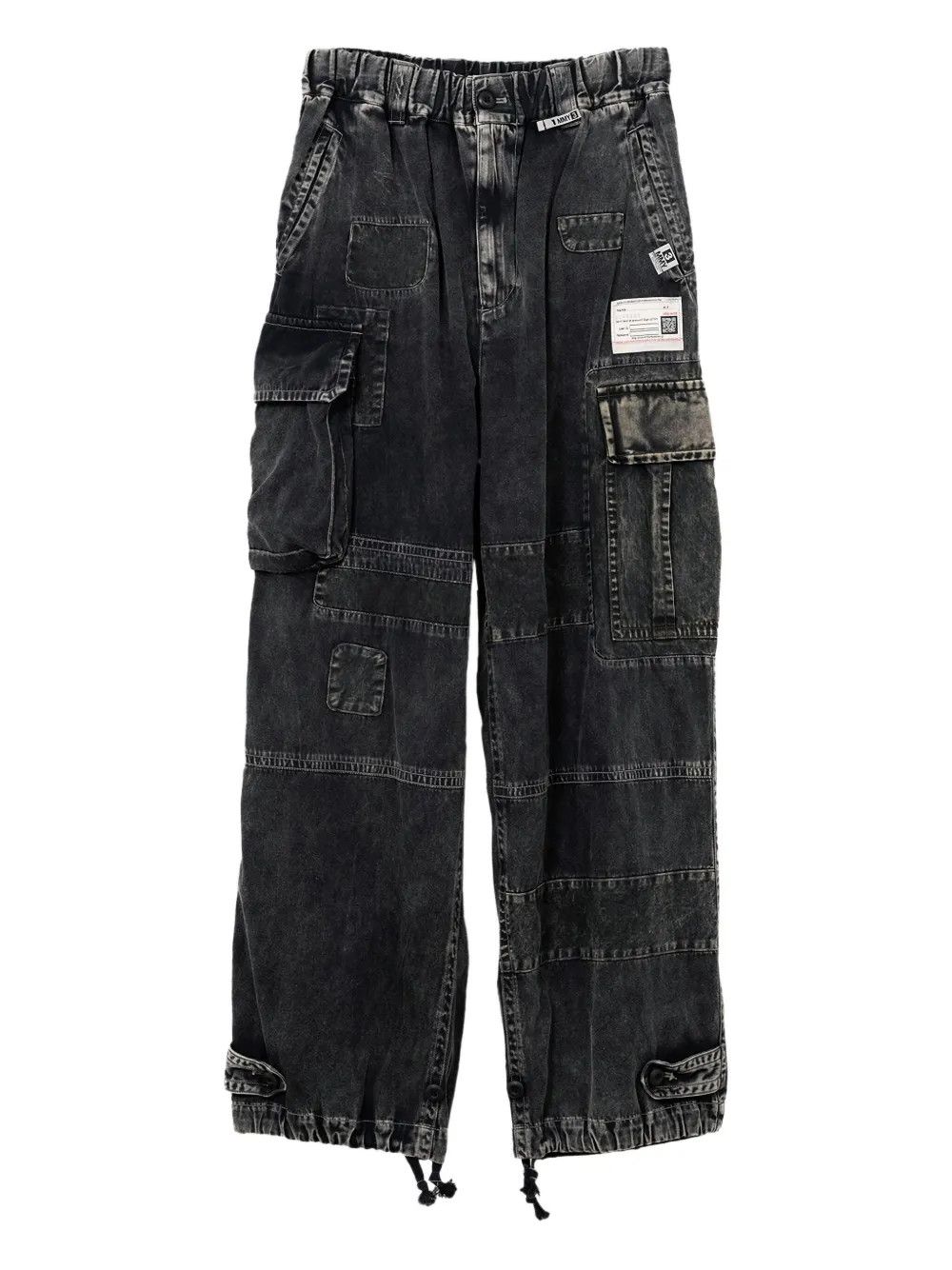 Maison MIHARA YASUHIRO o1mle0326 Repair Cargo Trousers in Black Size US 34 / EU 50 - 1 Thumbnail