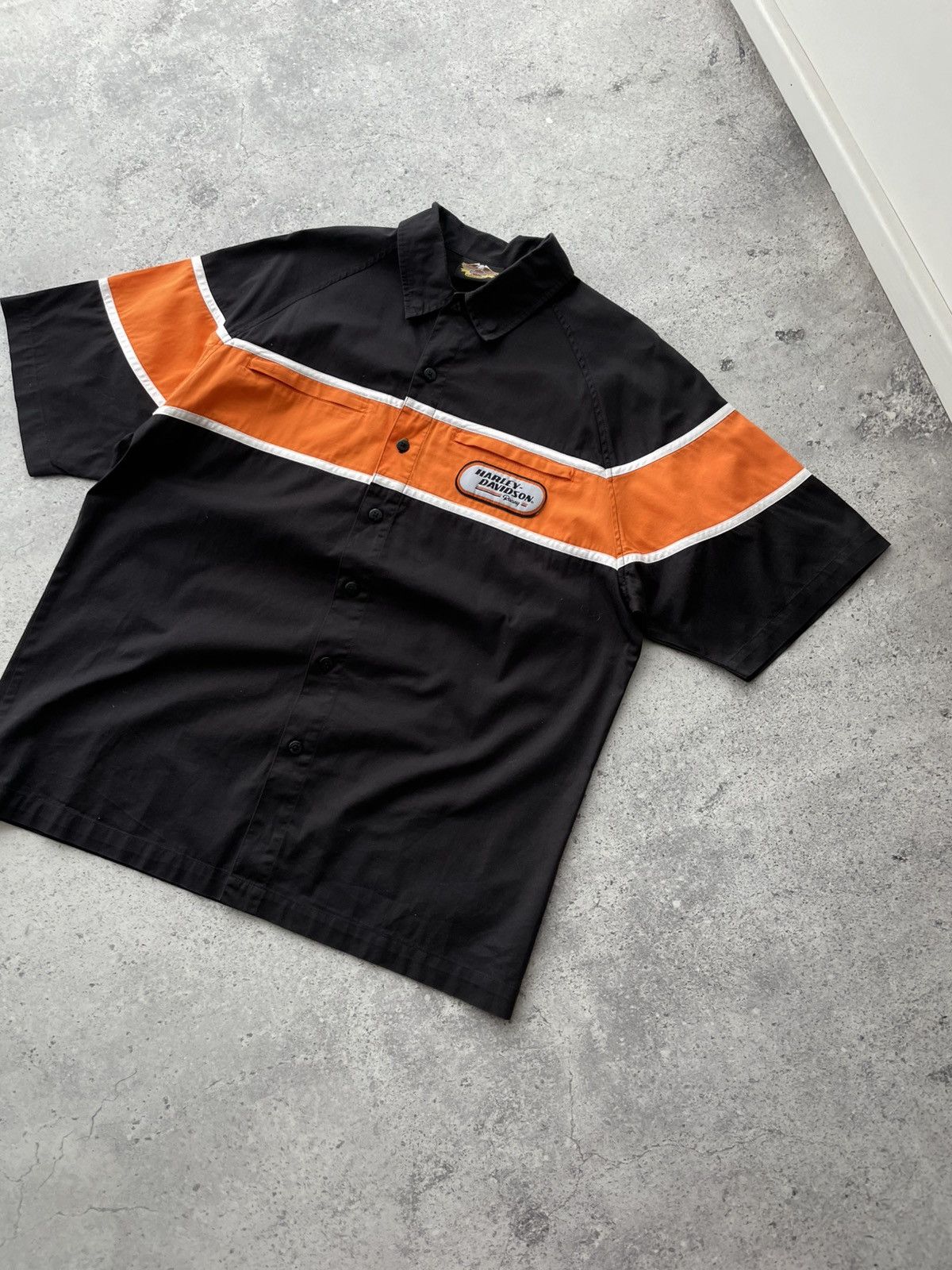 Harley Davidson VTG Harley Davidson Racing Motorcycle Big Logo Button Shirt Size US M / EU 48-50 / 2 - 5 Thumbnail