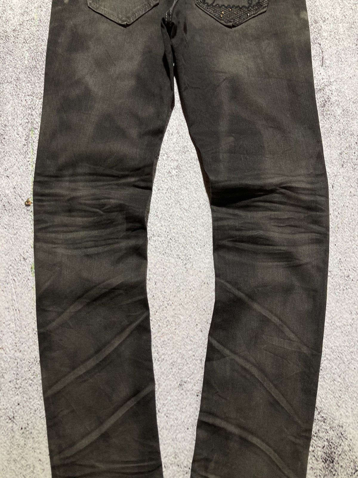 Japanese Brand 2000s Crown Denim Ripped Clawmark Denim Jeans Punk Gothic Size US 27 - 8 Thumbnail