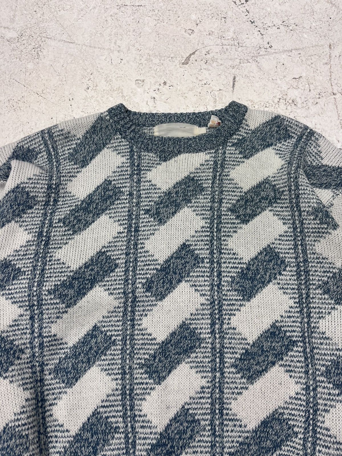 Vintage Vintage blue and white knit sweater Size US M / EU 48-50 / 2 - 1 Thumbnail
