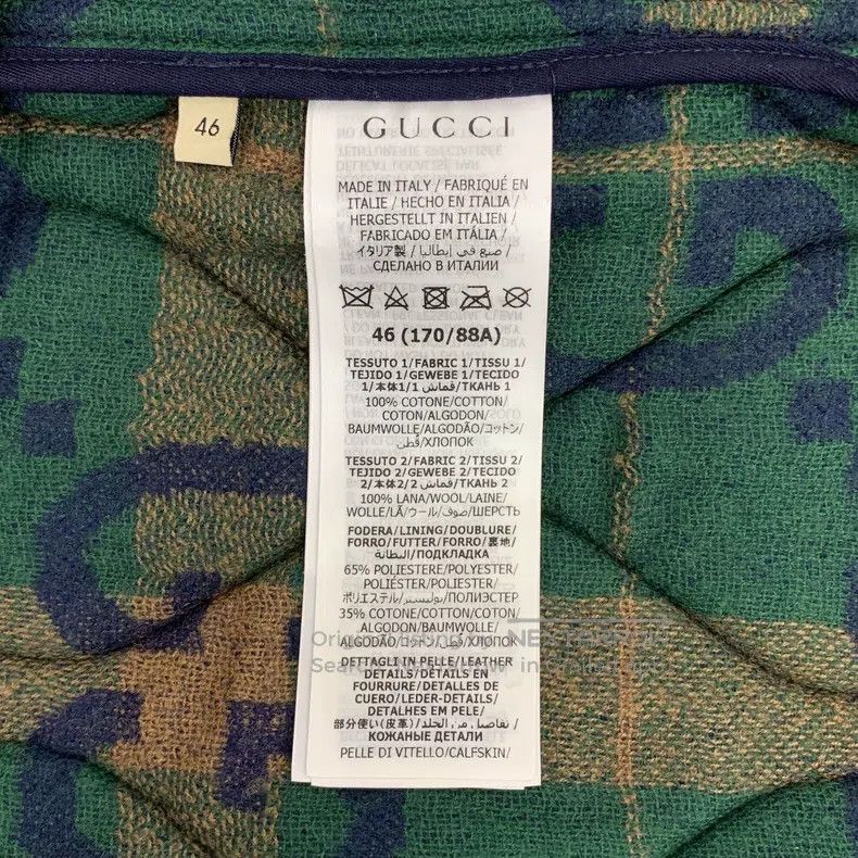 Gucci Gucci Army green diamond check cotton lapel single-breaste Size US S / EU 44-46 / 1 - 8 Thumbnail