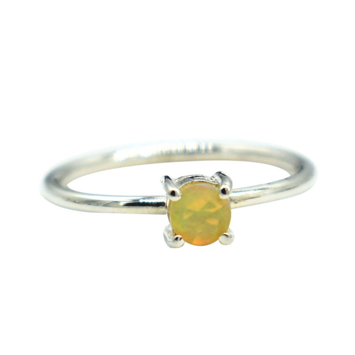 Handmade Ethiopian Opal Ring: October Birthstone, Sterling Silver Size ONE SIZE - 1 Thumbnail