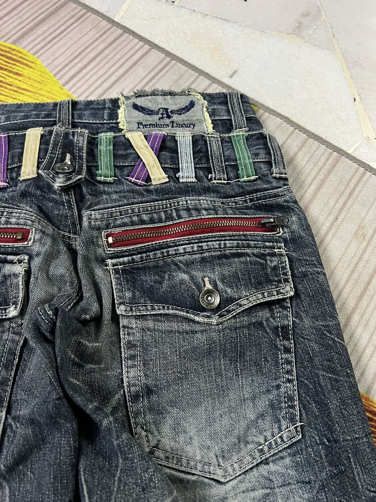 Japanese Brand 💥DOUBLE WAIST💥ANTFUI PUNK CLAWMARK JEANS Size US 29 - 13 Thumbnail