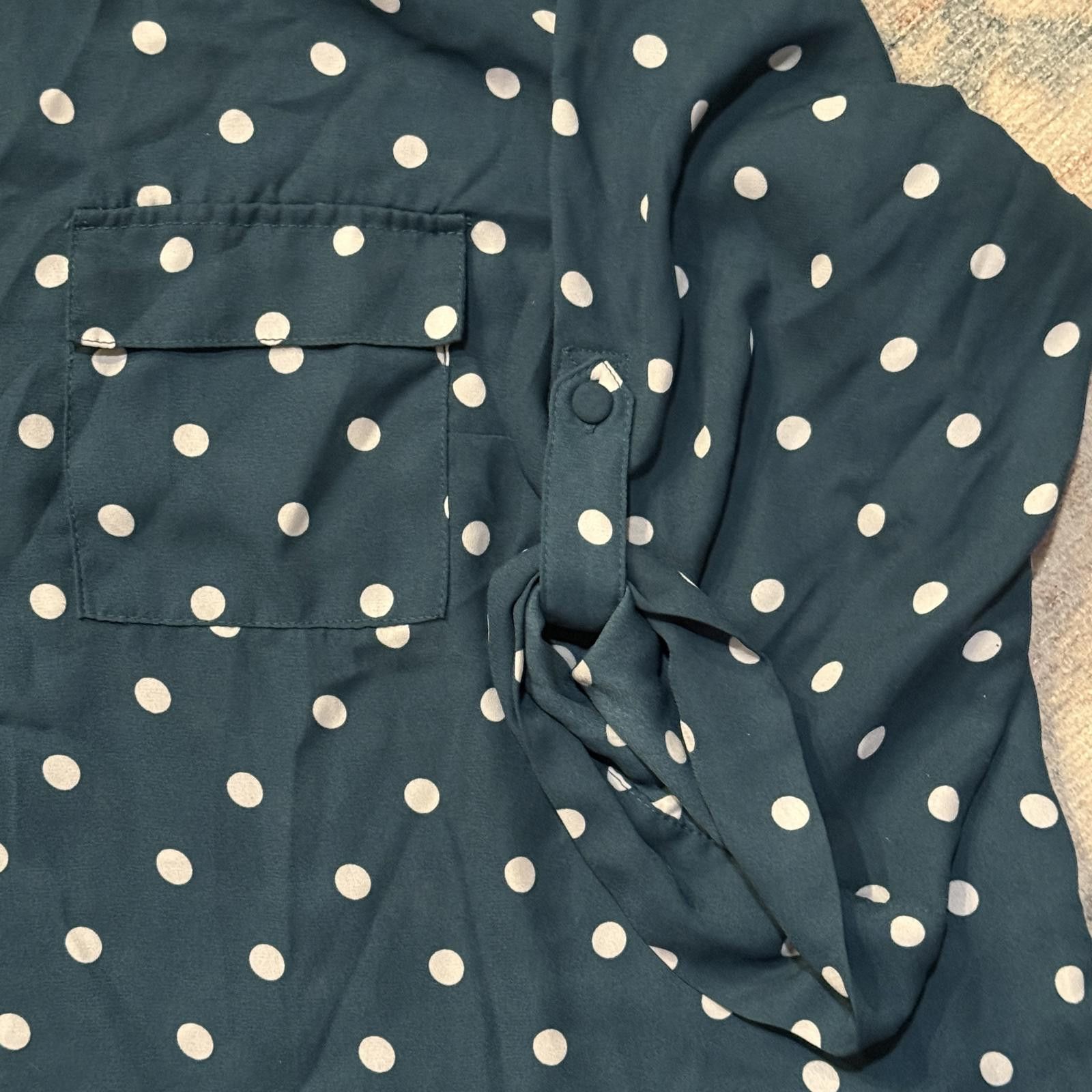 Designer Torrid Harper Polka Dot Blouse - Teal, Size 1 Size XL / US 12-14 / IT 48-50 - 4 Thumbnail