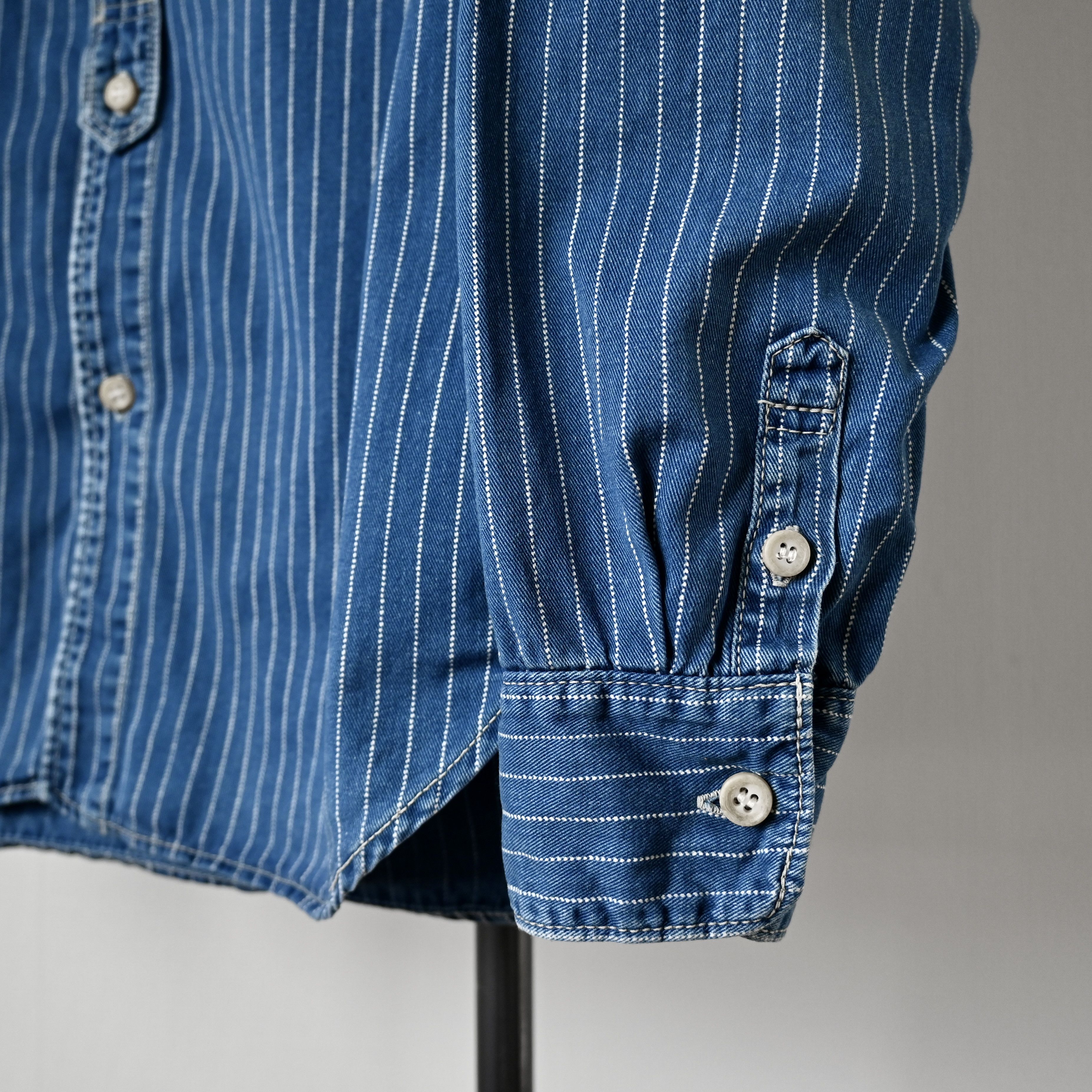 Eternal 2000s ETERNAL Wabash pin dot stripe indigo work shirt Size US S / EU 44-46 / 1 - 9 Thumbnail