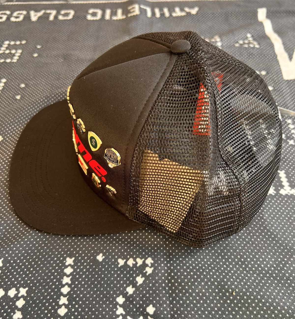 Supreme Supreme Pins Mesh Back 5 Panel Black cap hat snapback enamel Size ONE SIZE - 18 Thumbnail