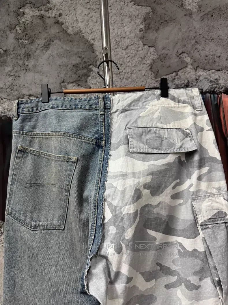 Balenciaga Balenciaga size XS Camouflage Patchwork Denim Cargo Pants Size US 26 / EU 42 - 3 Thumbnail