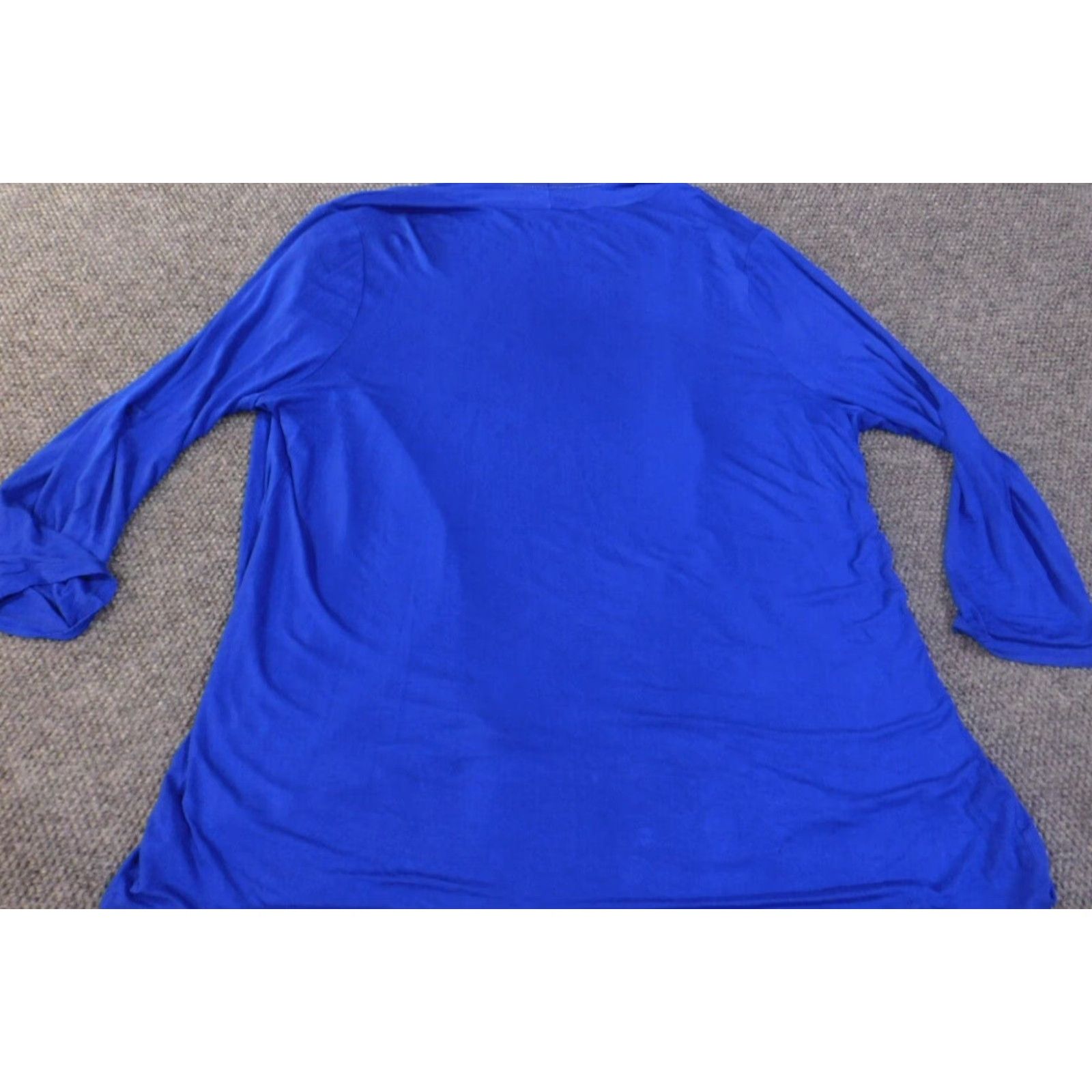 Soft Surroundings Soft Surroundings Blouse Kimono Shirt Women 3X Blue Long Sleeve Crew Neck Pullover Viscose Spandex Stretch Plus Size Casual Womens Back Blemish Size XXL / US 16-18 / IT 52-54 - 7 Thumbnail