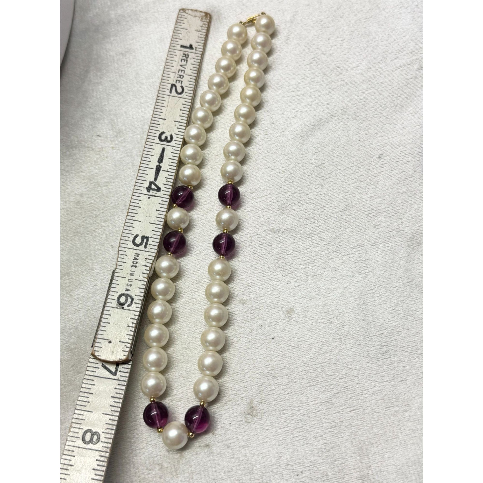 Vintage Vintage purple faux pearl beaded collar choker necklace Size ONE SIZE - 5 Thumbnail