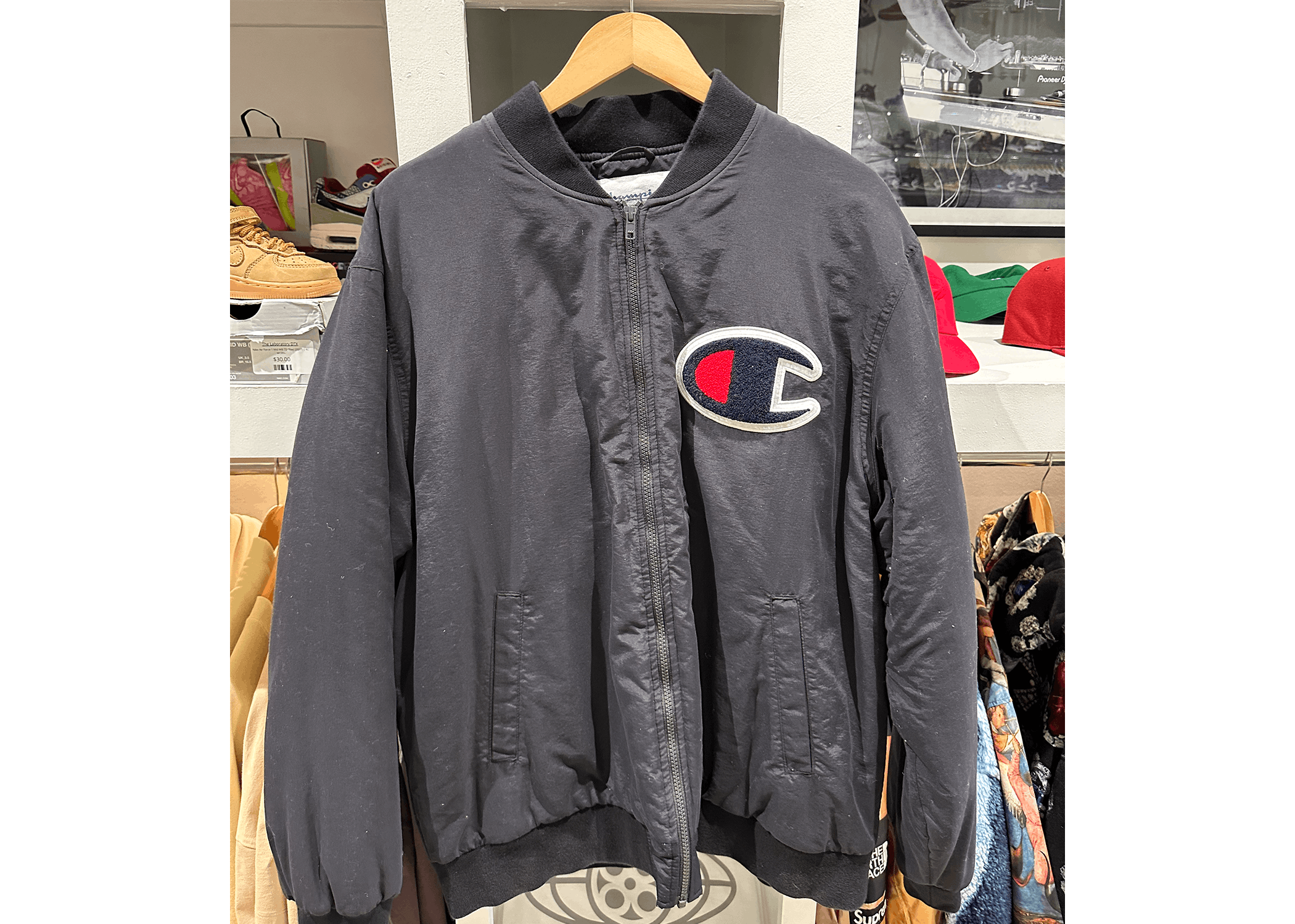 Supreme Size XL WORN Supreme Champion Color Blocked Jacket Black