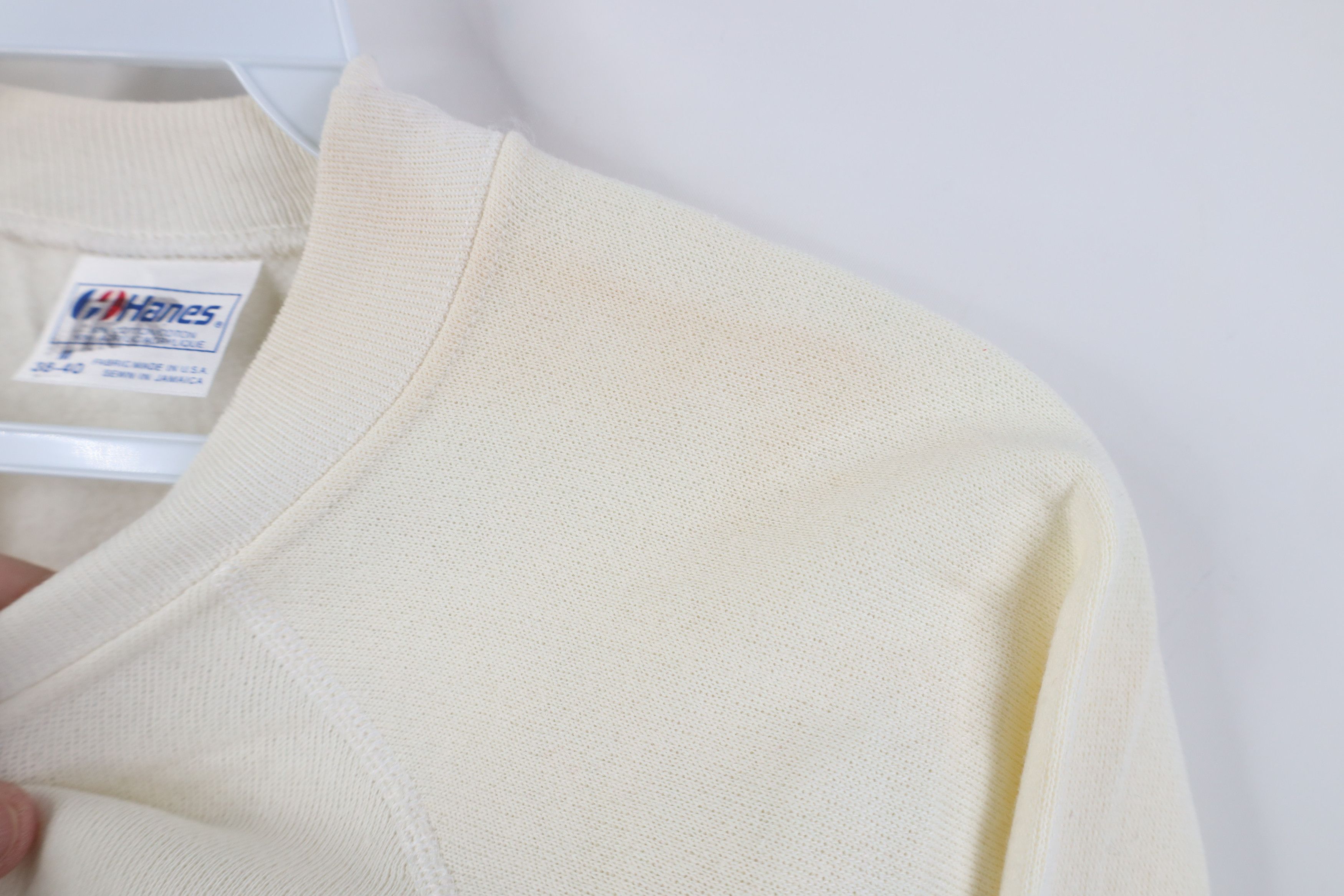 Hanes Vintage 80s Hanes Blank Raglan Crewneck Sweatshirt Cream USA Size M / US 6-8 / IT 42-44 - 6 Thumbnail