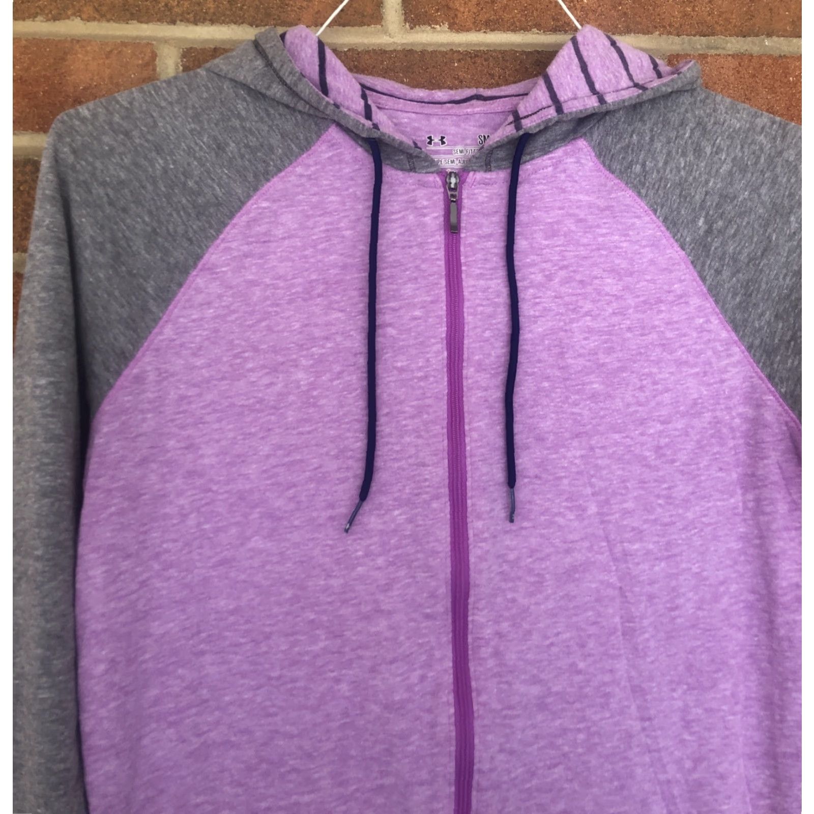 Under Armour Under Armour UA Womens Charged Zip Track Jacket Pockets Semi-fit Sz Small Purple Size S / US 4 / IT 40 - 3 Thumbnail