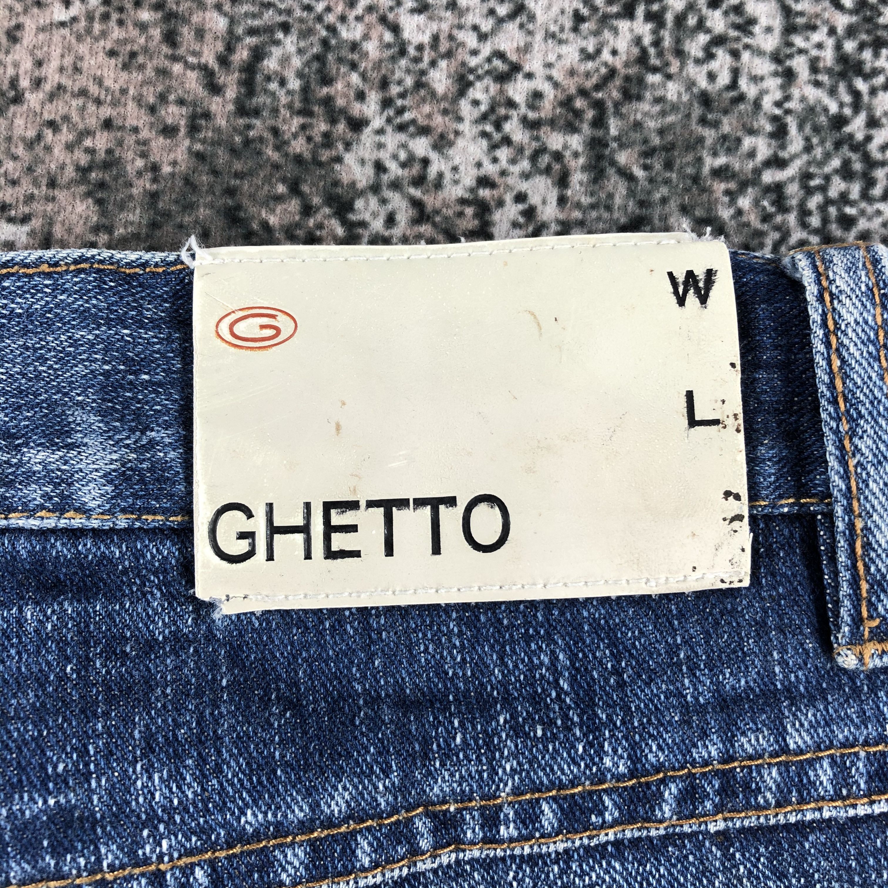 Japanese Brand Ghetto Jeans Faded Blue Ripped Denim KJ1350 Size US 30 / EU 46 - 5 Thumbnail