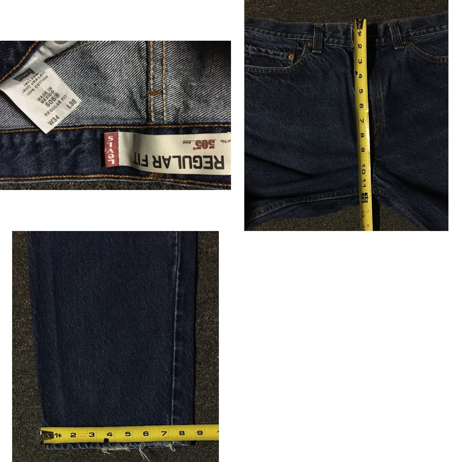 Levi's VINTAGE Levi's 505 Jeans Mens 34 Blue Denim Straight 80s 90s Grunge Punk Western Cowboy Band Rockwear 90s Distressed Size US 34 / EU 50 - 8 Thumbnail
