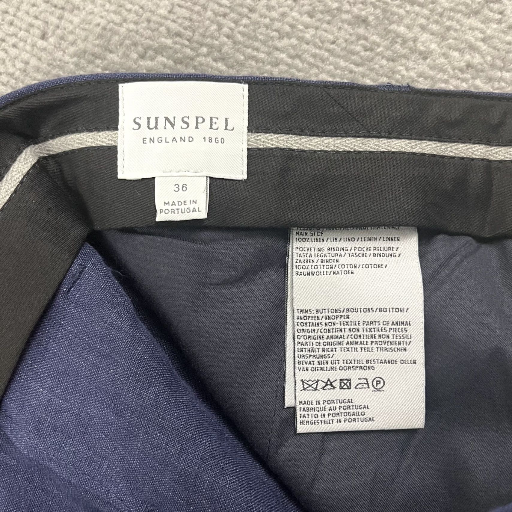 Sunspel VINTAGE Sunspel Men's Pants 36 x 32 Linen Chino Slacks Casual Classic Portugal Size US 36 / EU 52 - 2 Thumbnail
