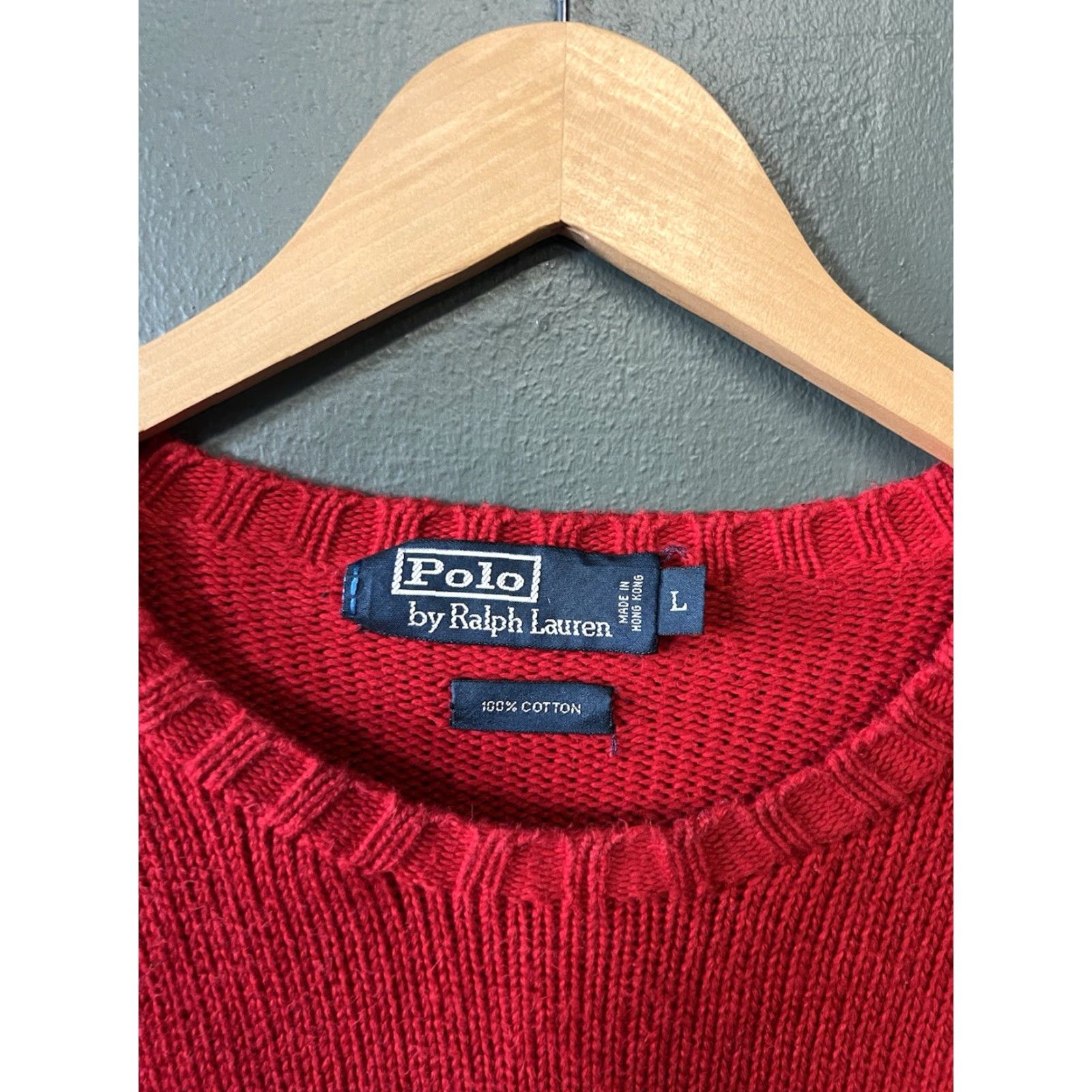 Polo Ralph Lauren Polo by Ralph Lauren Mens Red Knit Pullover Long Sleeve Sweatshirt Size Large Size US L / EU 52-54 / 3 - 3 Thumbnail