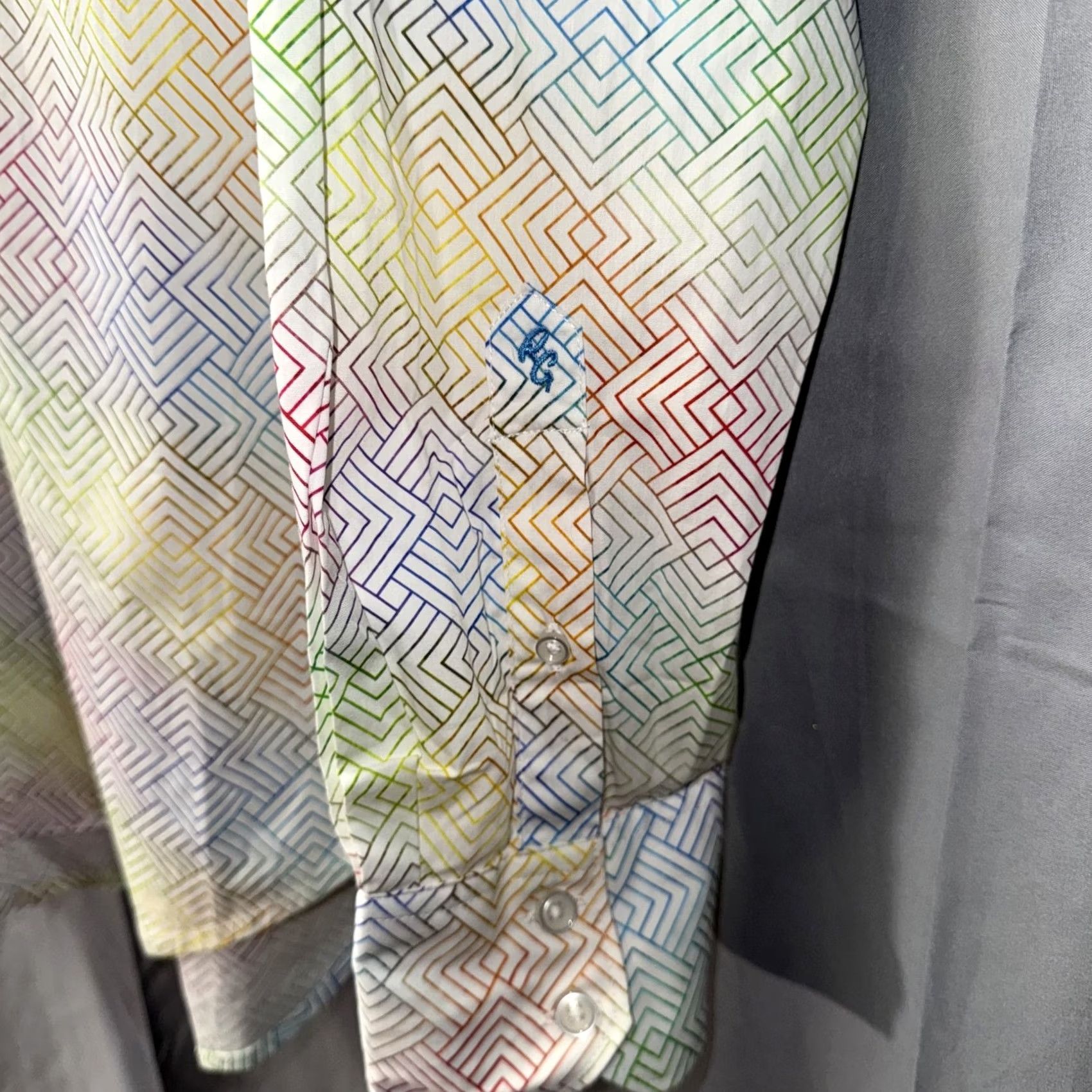 Robert Graham Robert Graham Shirt Mens XL Multicolor Geometric Pattern Button Up Long Sleeve Size US XL / EU 56 / 4 - 5 Thumbnail