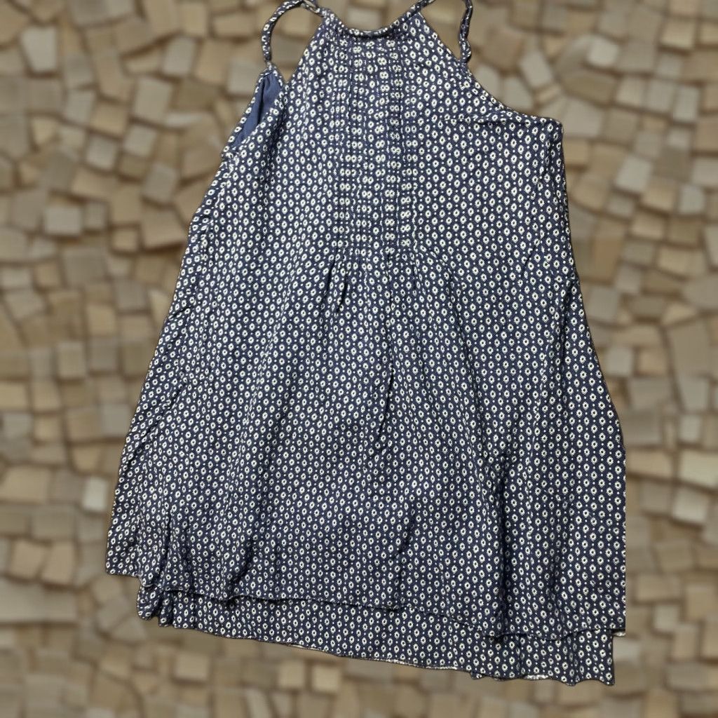 Vintage Time And Tru Shirt Women Large Blue White Sleeveless Halter Tunic Size L / US 10 / IT 46 - 1 Thumbnail