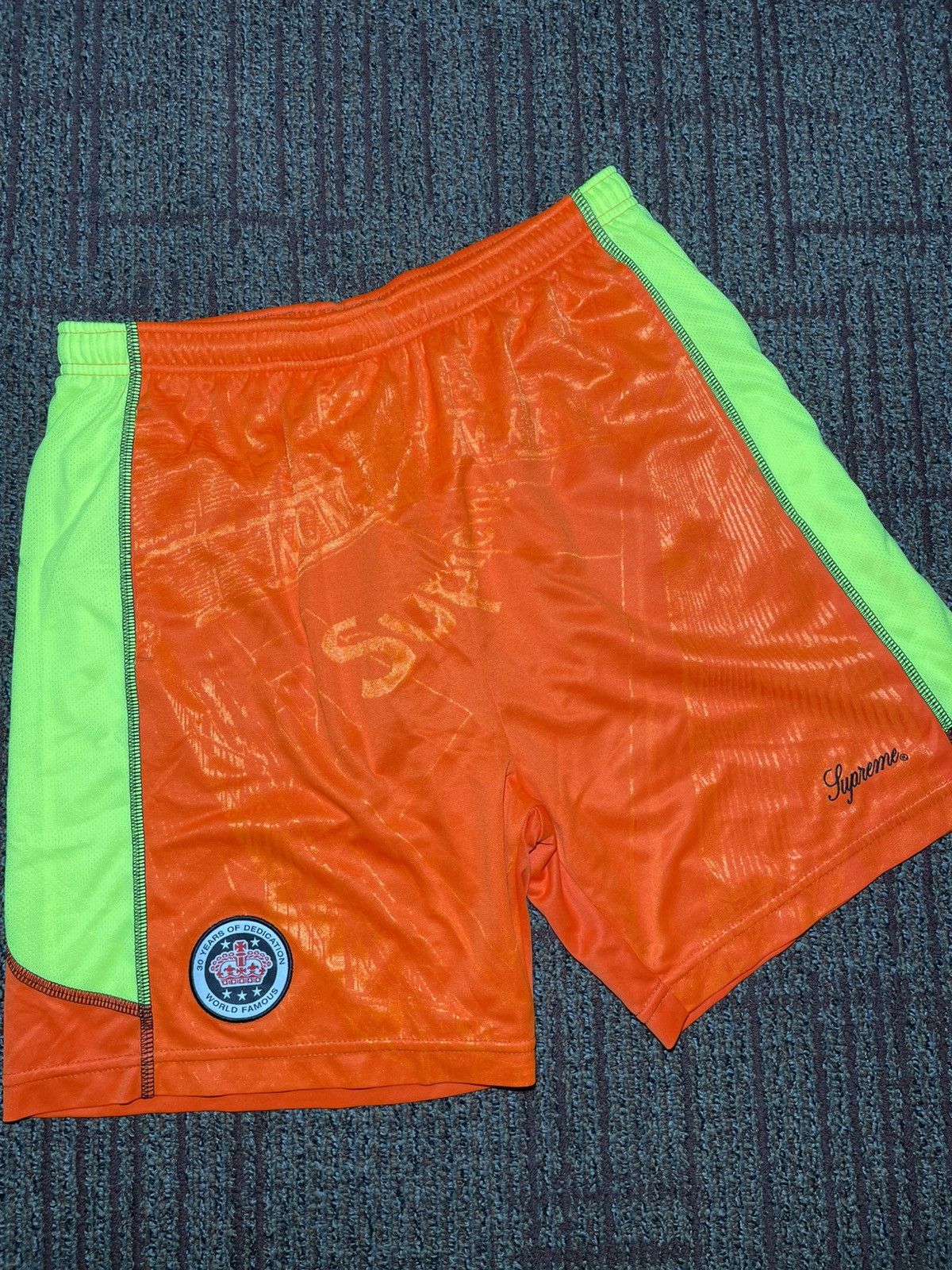 Supreme Supreme flames jacquard Baggy denim shorts | Grailed