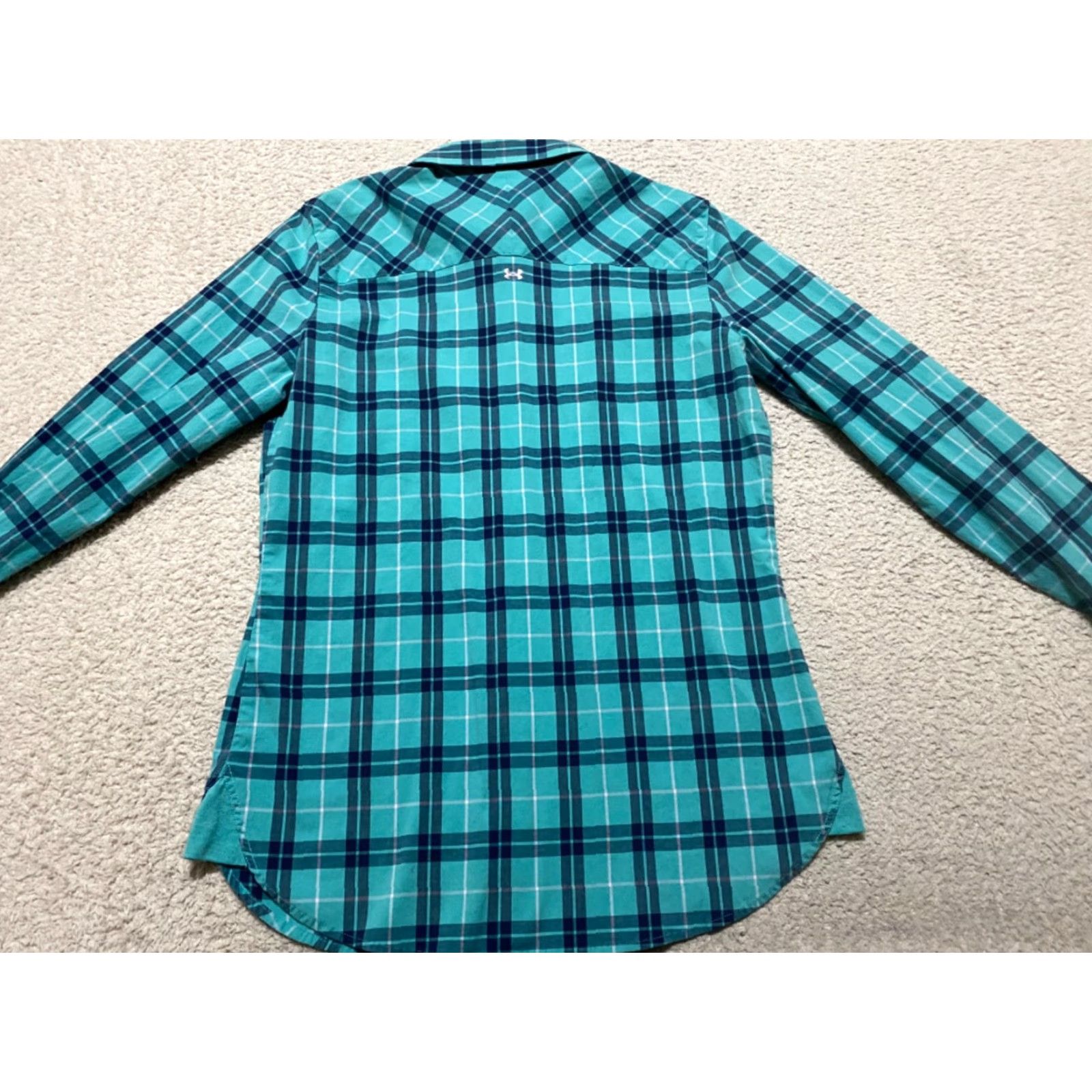 Under Armour Under Armour Womens Multicolor Plaid Check Long Sleeve Button-Up Shirt M, Cotton Polyester Spandex, Casual Womens Shirt Size M / US 6-8 / IT 42-44 - 6 Thumbnail